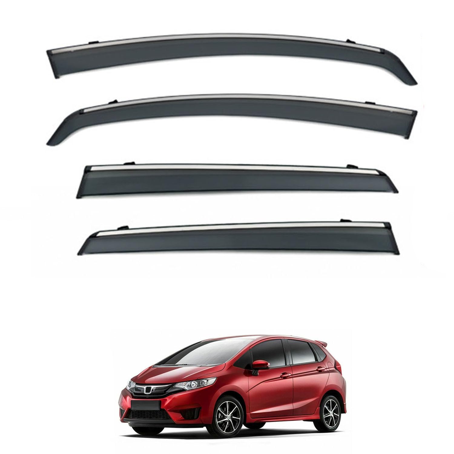Rakuten - に適用 ホンダ フィット GK 2014-2020 専用 ドアバイザー 車用レインガード 厳選アクリル製 防雨性 風切り音軽減 カスタムカーパーツ サイドバイザーセット 日よけ対策 通年使用 車外装備品 傷防止 簡単装着 視界を遮らない 結露除去 雨天走行