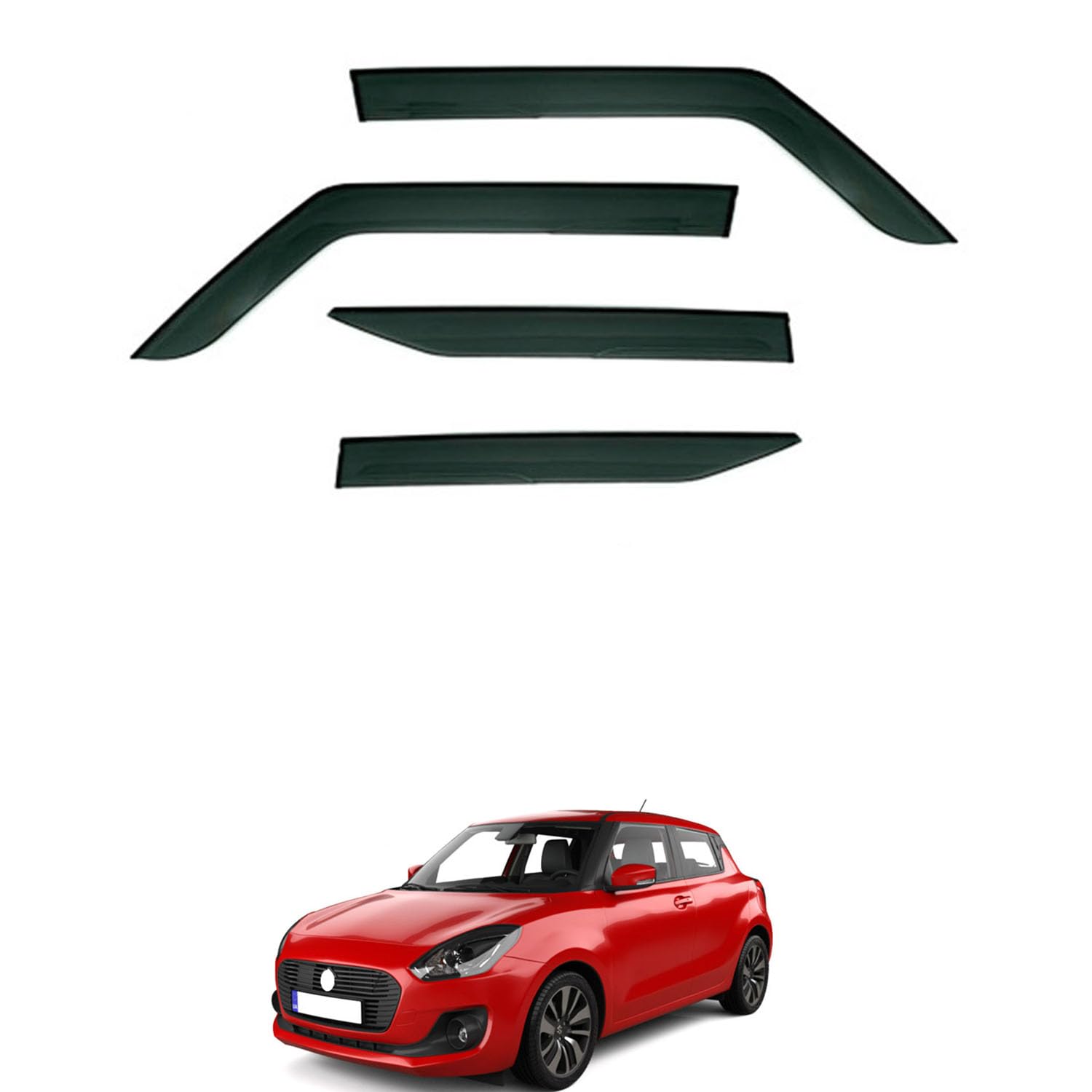 Rakuten - に適用 スズキ スイフト A2L 2017-2023 専用 ドアバイザー 車用レインガード 厳選アクリル製 防雨性 風切り音軽減 カスタムカーパーツ サイドバイザーセット 日よけ対策 通年使用 車外装備品 傷防止 簡単装着 視界を遮らない 結露除去 雨天走行