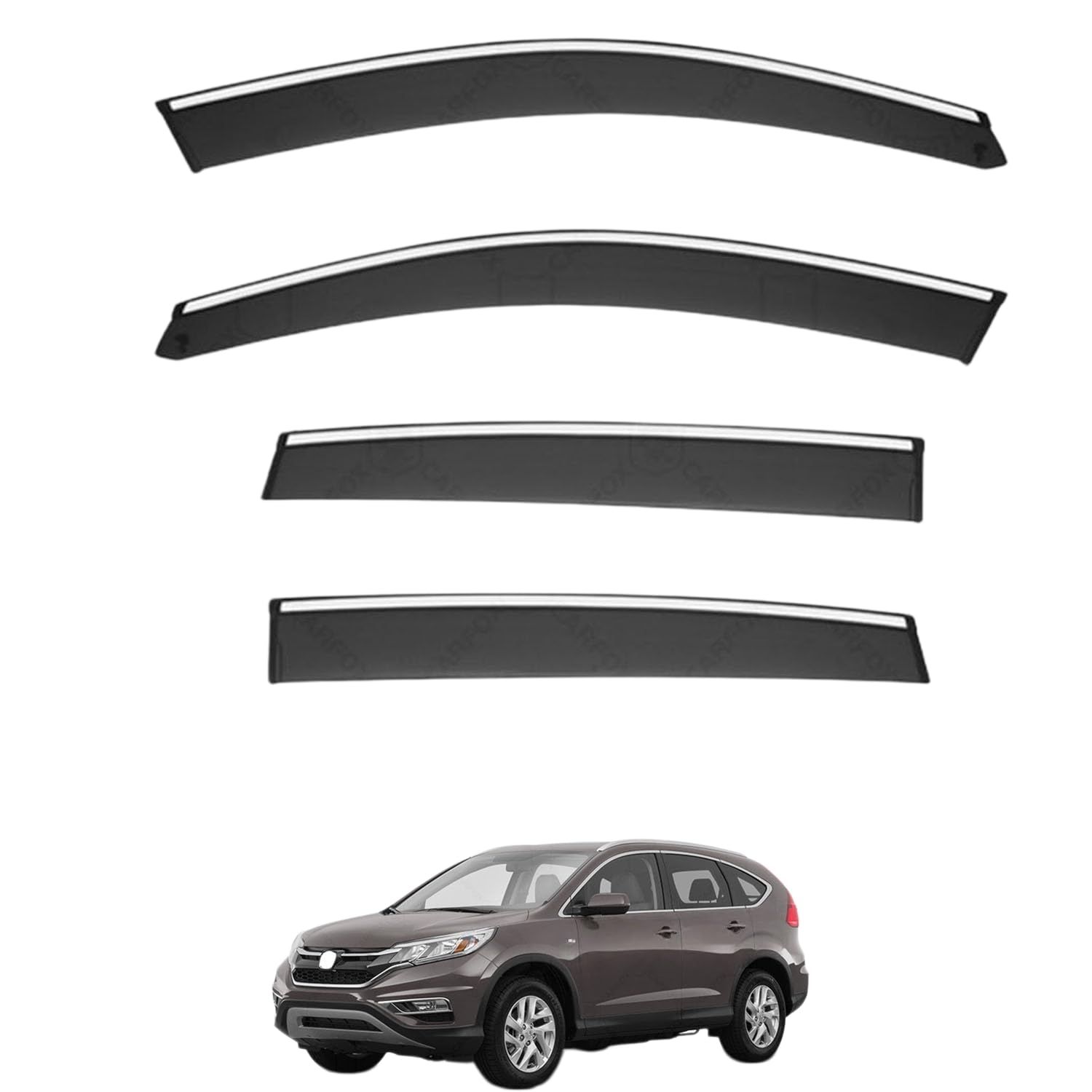 に適用 ホンダ CR-V RM 2012-2016 専用 ドアバイザー 車用レインガード 厳選アクリル製 防雨性 風切り音軽減 カスタムカーパーツ サイドバイザーセット 日よけ対策 通年使用 車外装備品 傷防止 簡単装着 視界を遮らない 結露除去 雨天走行