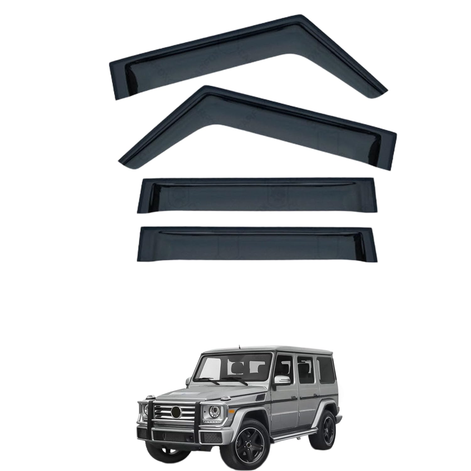 Rakuten - に適用 ベンツ Gクラス W463-1 2004-2018 専用 ドアバイザー 車用レインガード 厳選アクリル製 防雨性 風切り音軽減 カスタムカーパーツ サイドバイザーセット 日よけ対策 通年使用 車外装備品 傷防止 簡単装着 視界を遮らない 結露除去 雨天走行