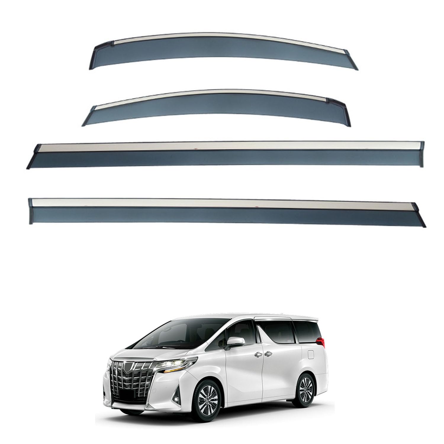 Rakuten - に適用 トヨタ アルファード AH30 2015-2022+ 専用 ドアバイザー 車用レインガード 厳選アクリル製 防雨性 風切り音軽減 カスタムカーパーツ サイドバイザーセット 日よけ対策 通年使用 車外装備品 傷防止 簡単装着 視界を遮らない 結露除去 雨天走行