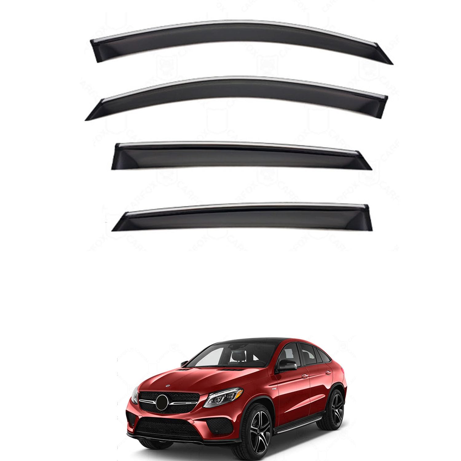 Rakuten - に適用 ベンツ GLE クーペ C292 2015-2019 専用 ドアバイザー 車用レインガード 厳選アクリル製 防雨性 風切り音軽減 カスタムカーパーツ サイドバイザーセット 日よけ対策 通年使用 車外装備品 傷防止 簡単装着 視界を遮らない 結露除去 雨天走行