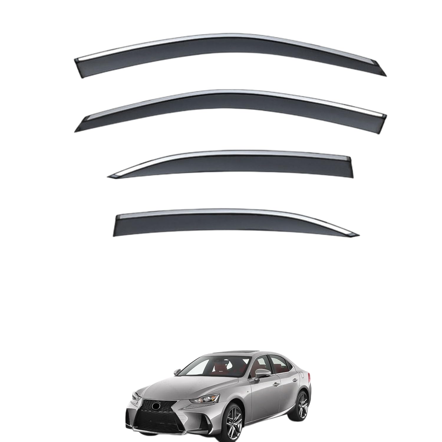 に適用 レクサス IS XE30 2014-2019 専用 ドアバイザー 車用レインガード 厳選アクリル製 防雨性 風切り音軽減 カスタムカーパーツ サイドバイザーセット 日よけ対策 通年使用 車外装備品 傷防止 簡単装着 視界を遮らない 結露除去 雨天走行
