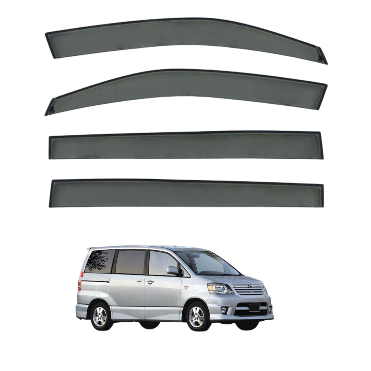 Rakuten - に適用 トヨタ ノア R60 2001-2006 専用 ドアバイザー 車用レインガード 厳選アクリル製 防雨性 風切り音軽減 カスタムカーパーツ サイドバイザーセット 日よけ対策 通年使用 車外装備品 傷防止 簡単装着 視界を遮らない 結露除去 雨天走行