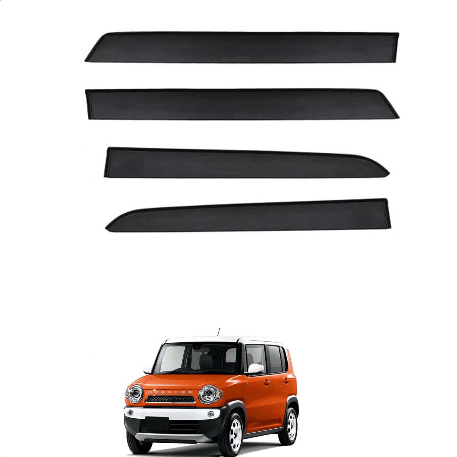 Rakuten - に適用 スズキ ハスラー MR31S-MR41S 2014-2019 専用 ドアバイザー 車用レインガード 厳選アクリル製 防雨性 風切り音軽減 カスタムカーパーツ サイドバイザーセット 日よけ対策 通年使用 車外装備品 傷防止 簡単装着 視界を遮らない 結露除去 雨天走行