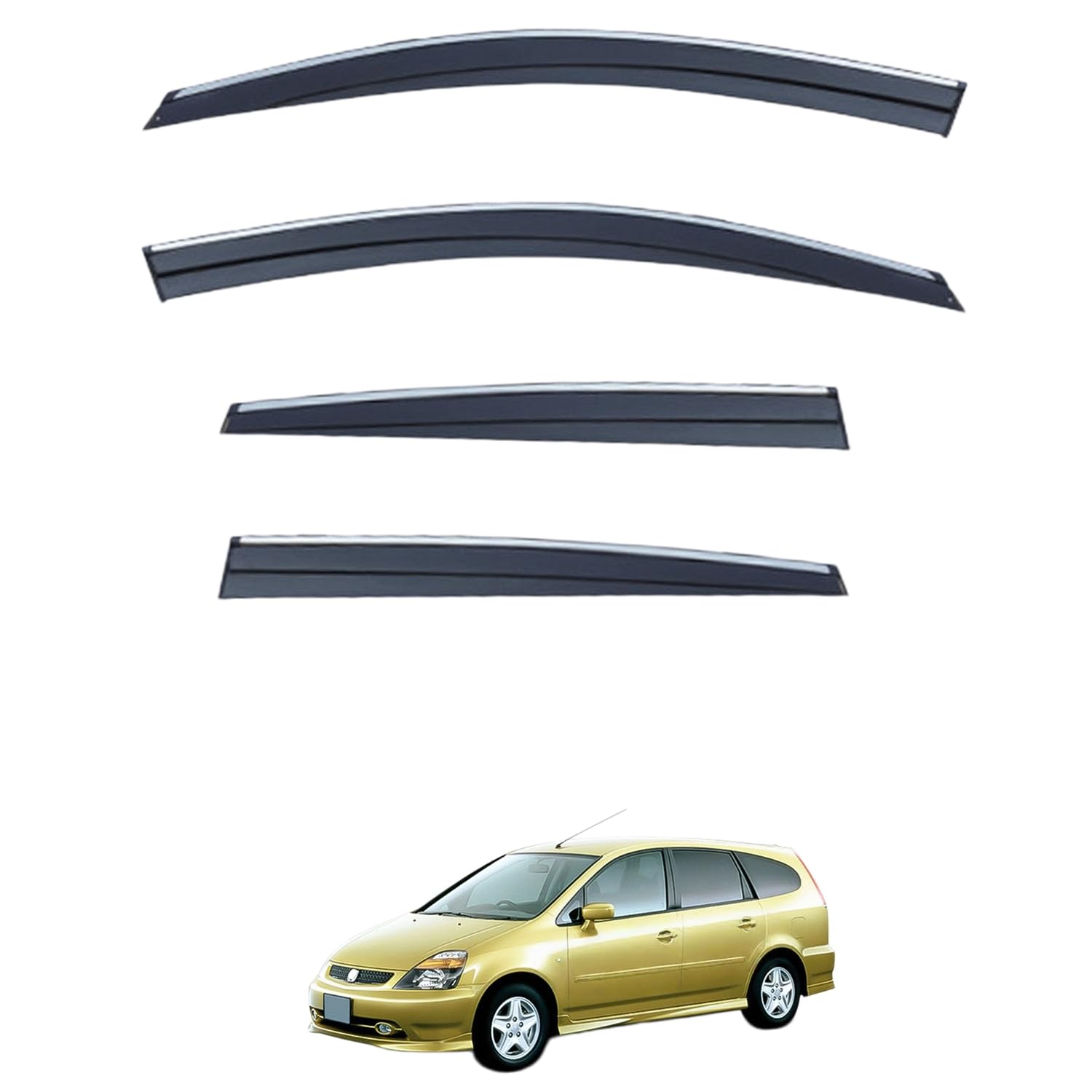 Rakuten - に適用 ホンダ ストリーム RN1-5 2000-2005 専用 ドアバイザー 車用レインガード 厳選アクリル製 防雨性 風切り音軽減 カスタムカーパーツ サイドバイザーセット 日よけ対策 通年使用 車外装備品 傷防止 簡単装着 視界を遮らない 結露除去 雨天走行
