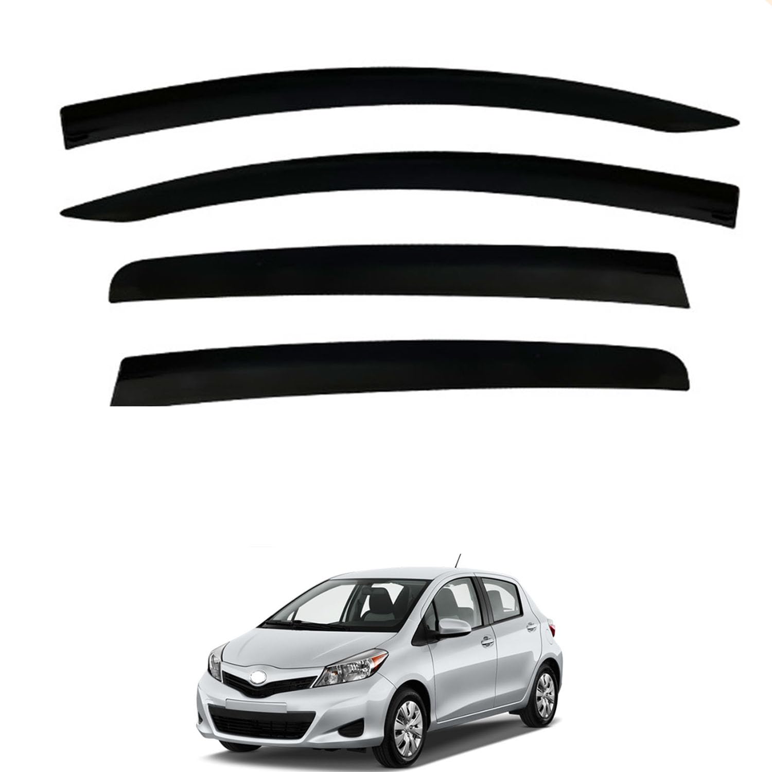 Rakuten - に適用 トヨタ ヴィッツ XP130 2011-2020 専用 ドアバイザー 車用レインガード 厳選アクリル製 防雨性 風切り音軽減 カスタムカーパーツ サイドバイザーセット 日よけ対策 通年使用 車外装備品 傷防止 簡単装着 視界を遮らない 結露除去 雨天走行
