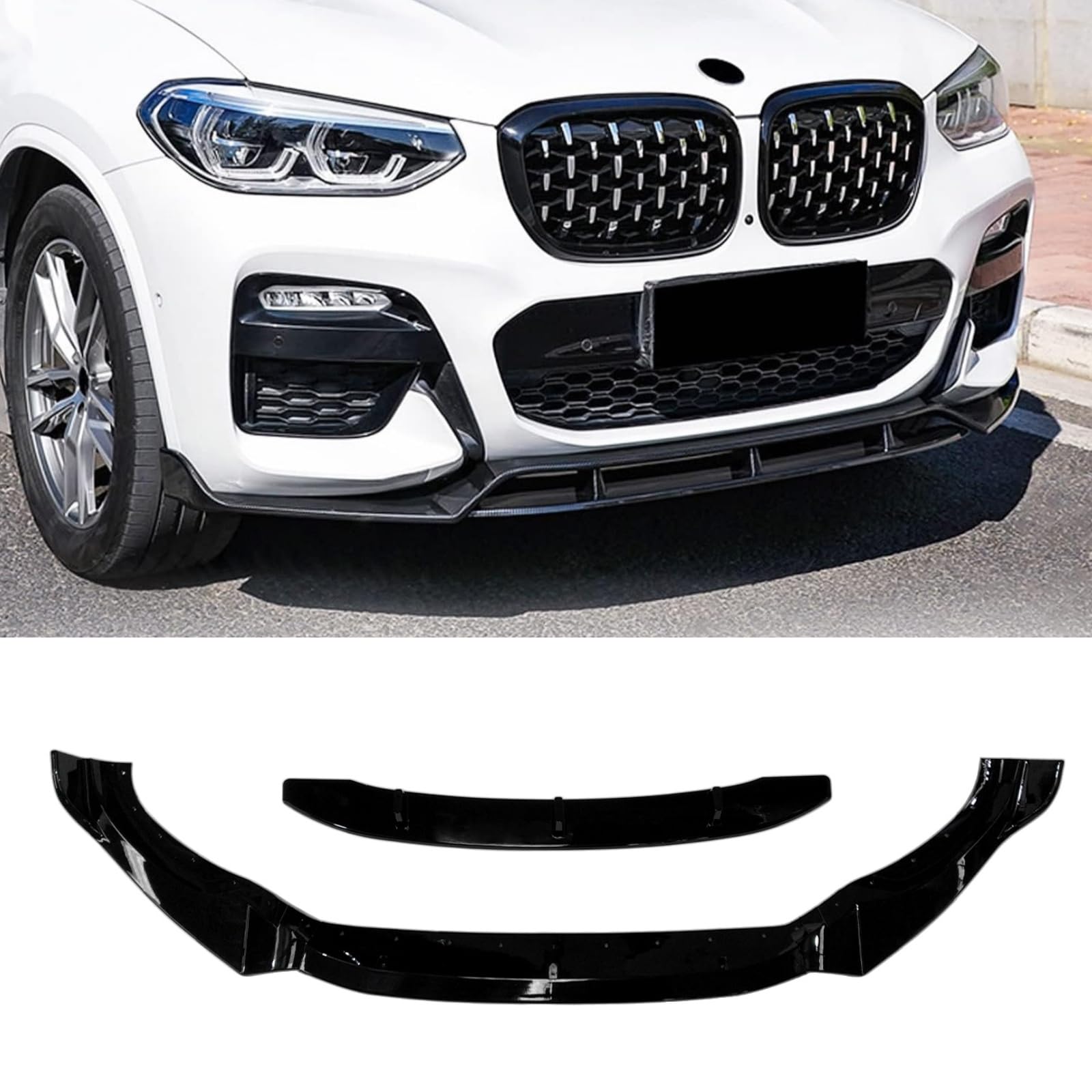 Rakuten - フロントスポイラー BMW X3 G01 X4 G02 2018-2021 Mスポーツ フロントリップ リップスポイラー ABS製 塗装済み エアロパーツ 艶あり黒