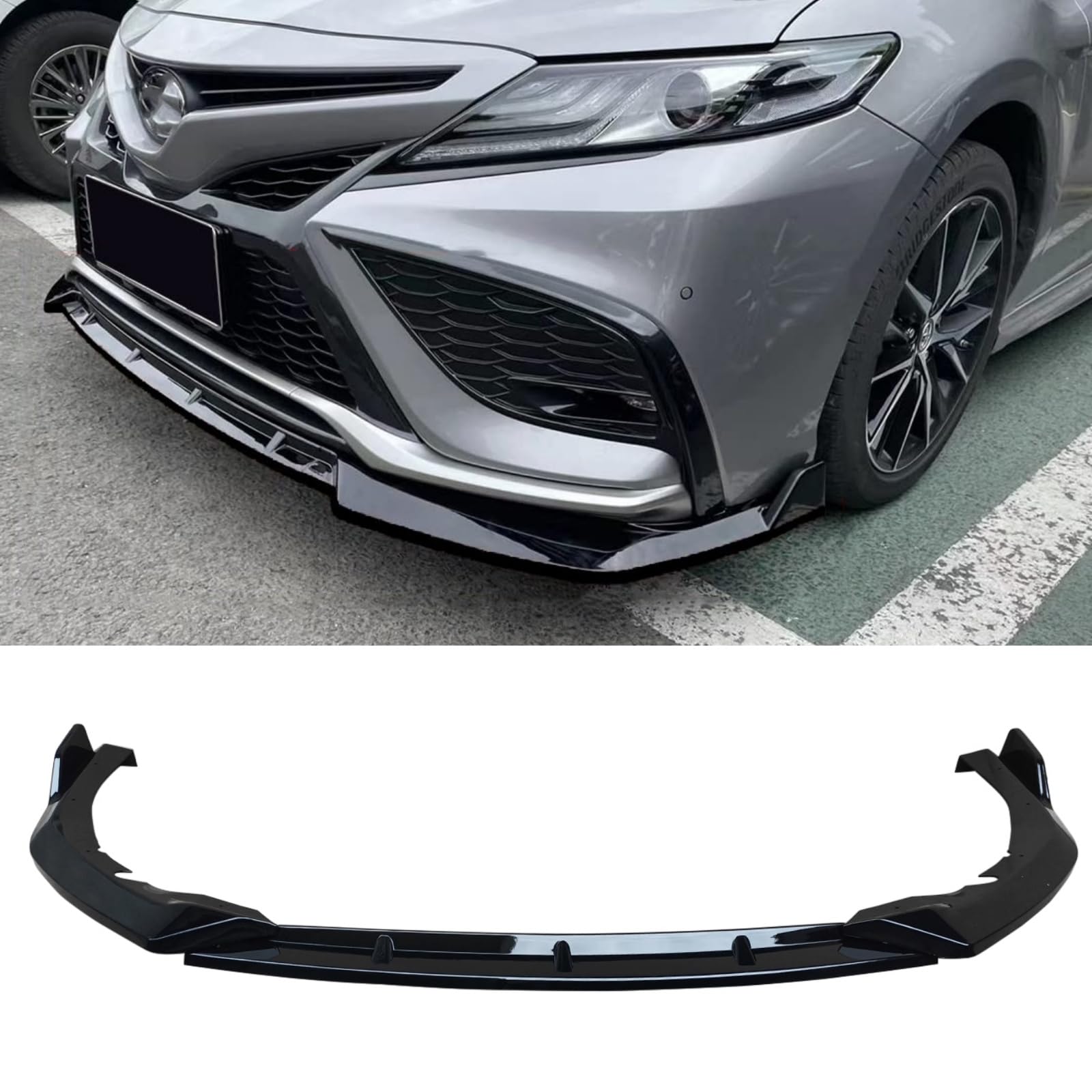 Rakuten - トヨタ カムリ SE XSE IKON 2025-2026 専用 フロントスポイラー V2 スタイル リップスポイラー フロントリップ ABS製 艶あり黒 塗装済み 外装 フロントバンパー