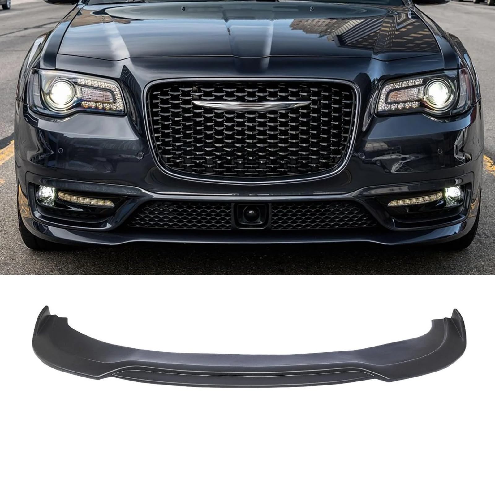 フロントスポイラー 2015-2023 クライスラー 300C SRT フロントリップ ダブル バンパーガード 改装パーツ ABS製 艶消し黒 品質 カーアクセサリー