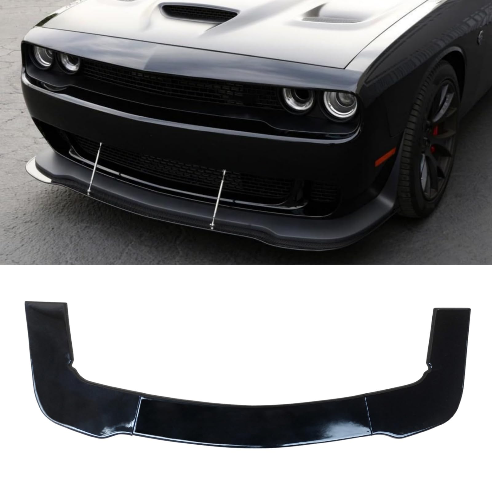 フロントスポイラー 2012-2022 ダッジ チャレンジャー SXT SRT ヘルキャット Hellcat フロントリップ リップスポイラー ABS製 塗装済み エアロパーツ ガーニッシュ カーアクセサリー 艶あり黒