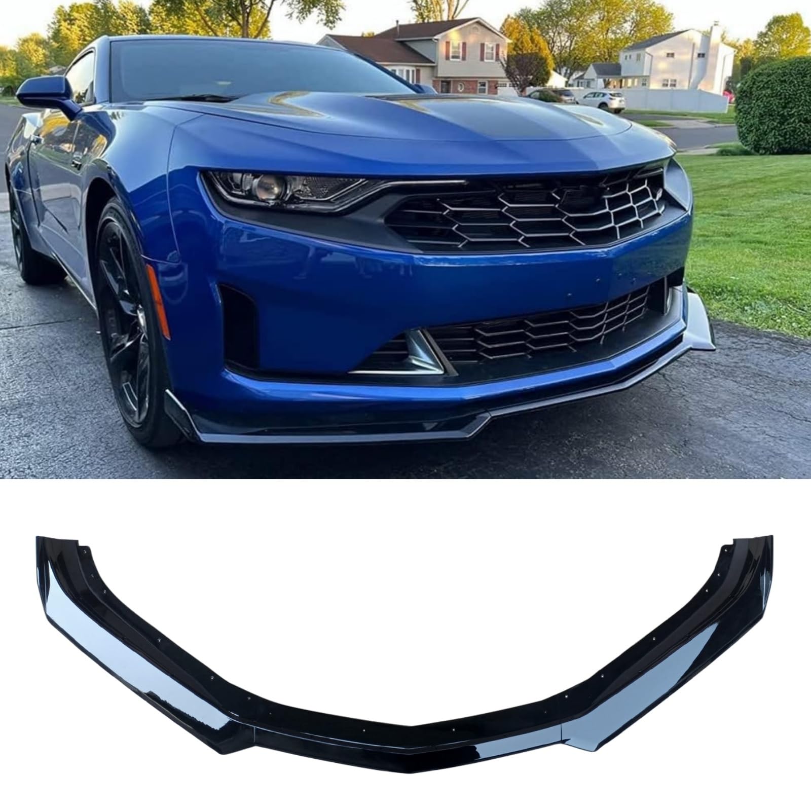 フロントスポイラー 2016-2024 シボレー カマロ SS / 2019-2024 LT LS RS フロントリップ リップスポイラー ABS製 塗装済み エアロパーツ 艶あり黒