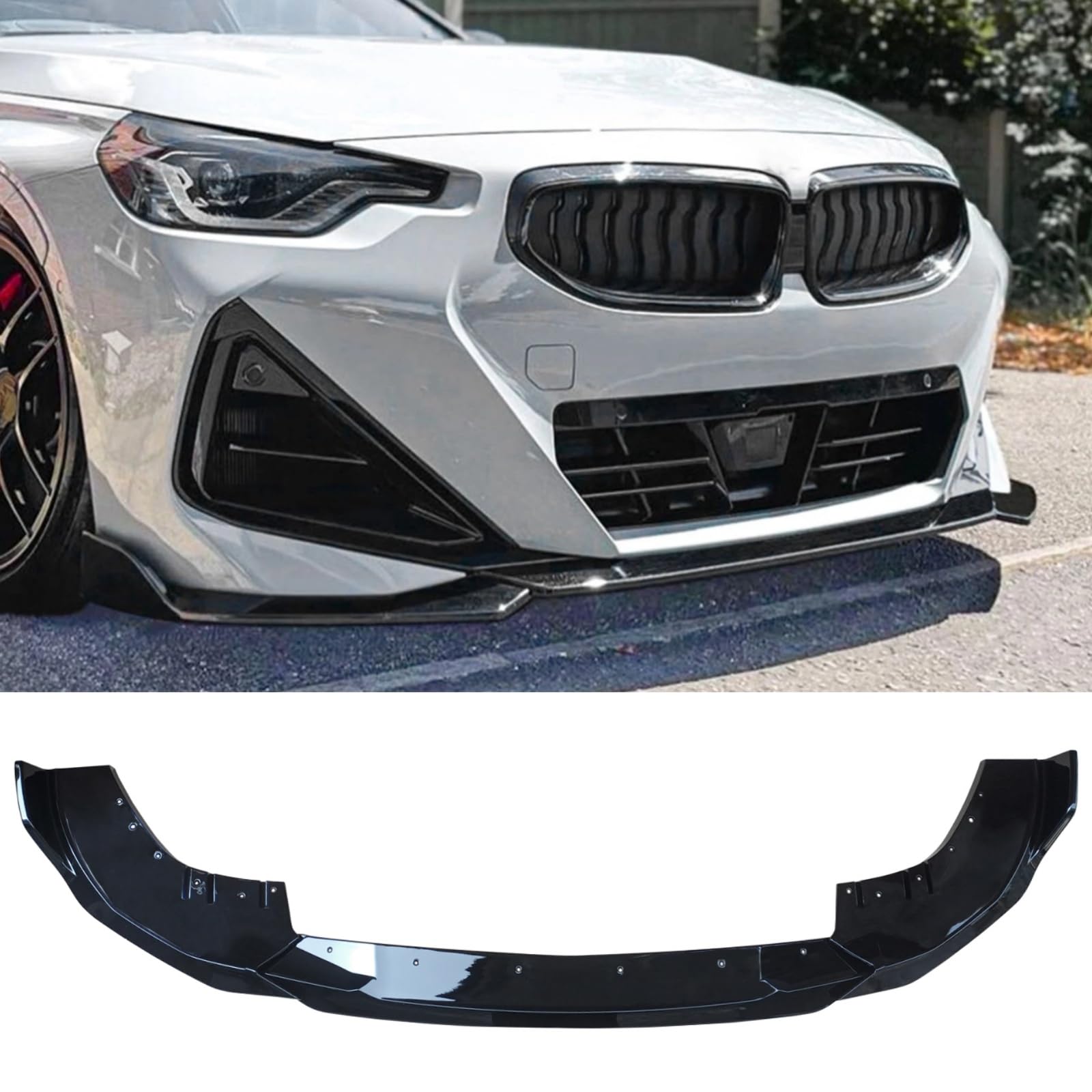 フロントスポイラー 2022-2025 BMW G42 2 Series M235i M240i 220i フロントリップ リップスポイラー ABS製 塗装済み 艶あり黒