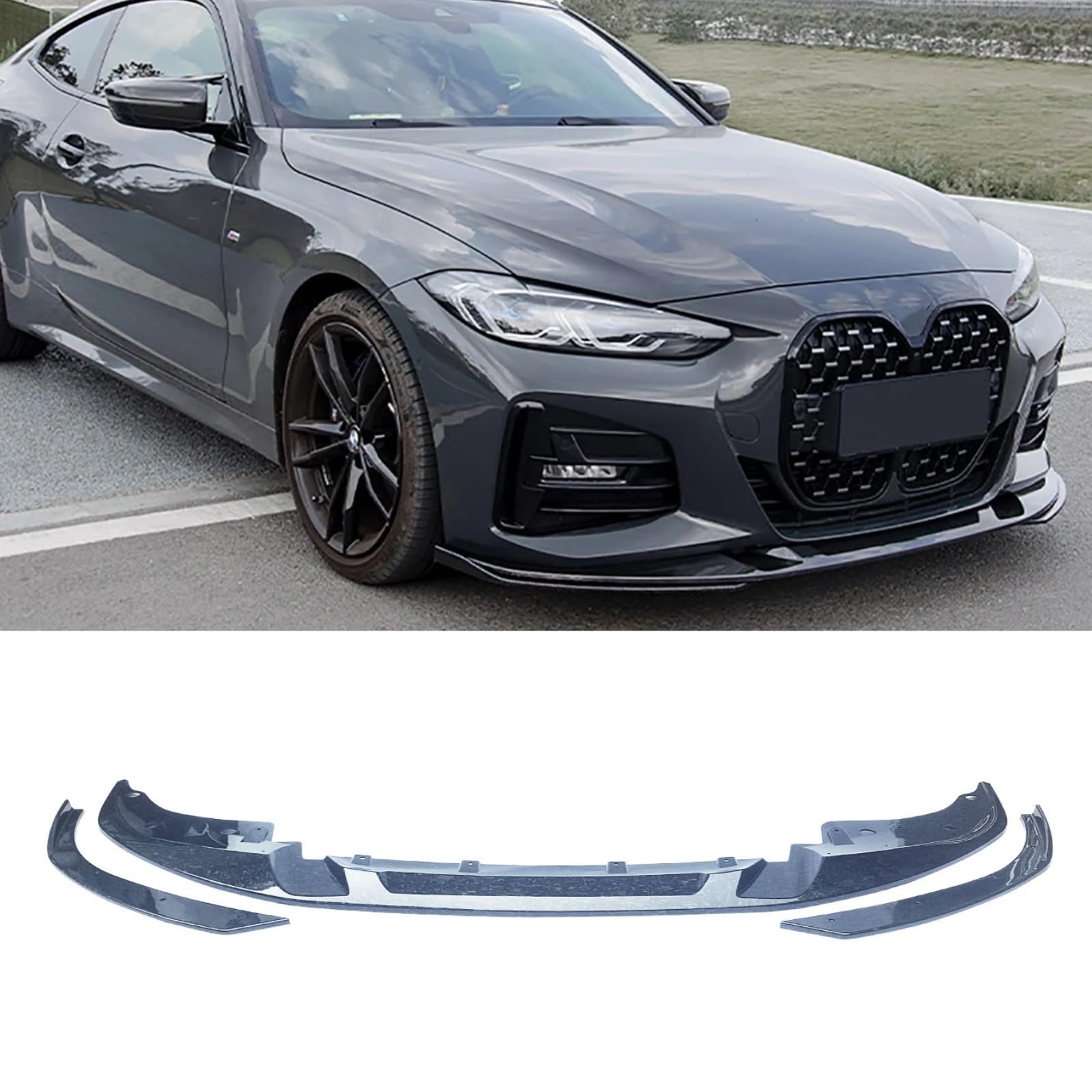 Rakuten - リップスポイラー 2021-2025 BMW 4 シリーズ クーペ G22 G23 M スポーツ 車種専用 1PCS バンパー フロントリップ リップスポイラー ABS製 塗装済み グラニットパターン