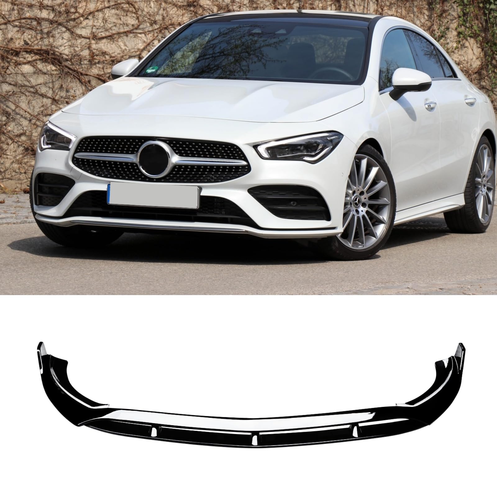 Rakuten - フロントスポイラー メルセデス ベンツ 2020-2025 CLA C118 CLA35 CLA 250 4MATIC 適合 フロントリップ リップスポイラー ABS製 塗装済み 艶あり黒