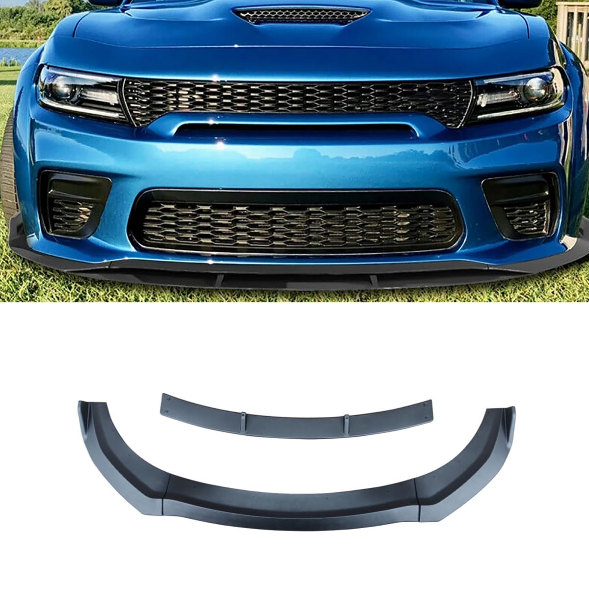 フロントスポイラー 2020-2023 ドッジ ダッジ チャージャー ワイドボディ SRT フロントリップ リップスポイラー 艶消し黒 4PC 塗装済み ABS製