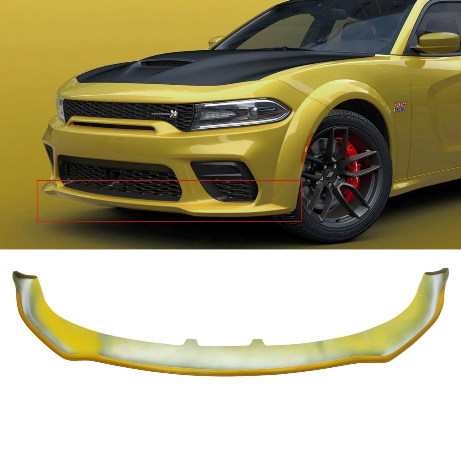 Rakuten - Charger フロントスポイラー 2020-2023 ダッジ チャージャー SRT ワイドボディ バンパー スプリッターフロントリップ リップスポイラー エロい 塗装済み ABS製