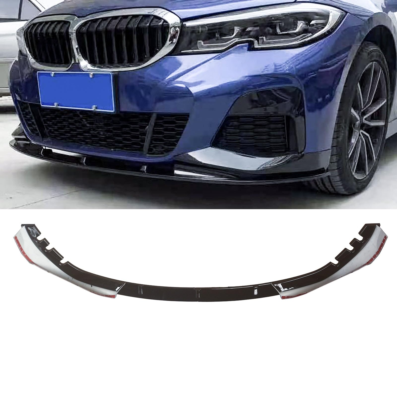 G20 フロントスポイラー 2019年-2022年 BMW 3シリーズ G20 G21 M スポーツ 車種専用 フロントリップ リップスポイラー ABS製 塗装済み 艶消し黒 エアロパーツ ガーニッシュ カーアクセサリー