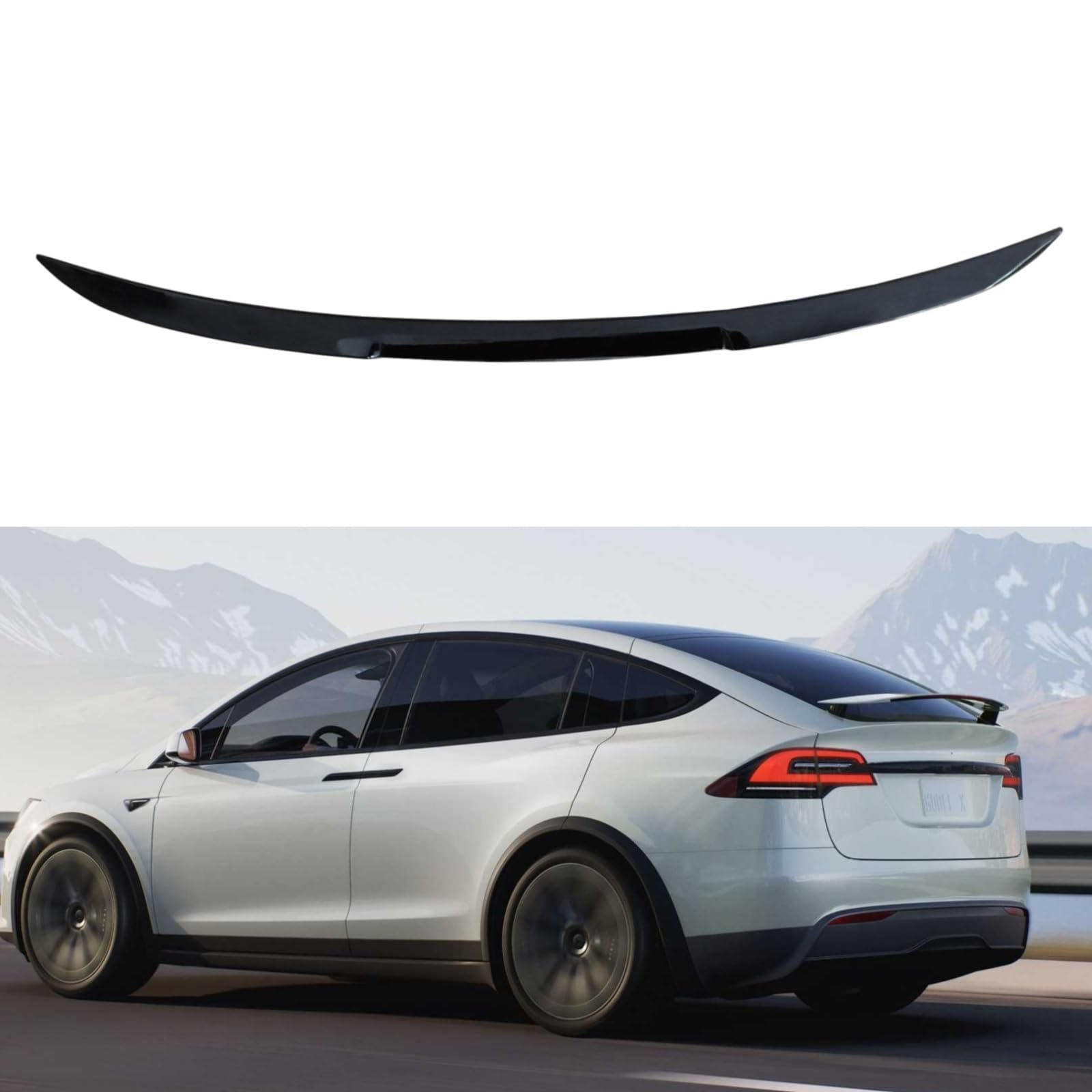 リアウィング スポイラー テスラ MODEL X 2016-2023 車種専用 リアスポイラー 塗装済み ABS製 外装パーツ エアロパーツ 艶あり黒