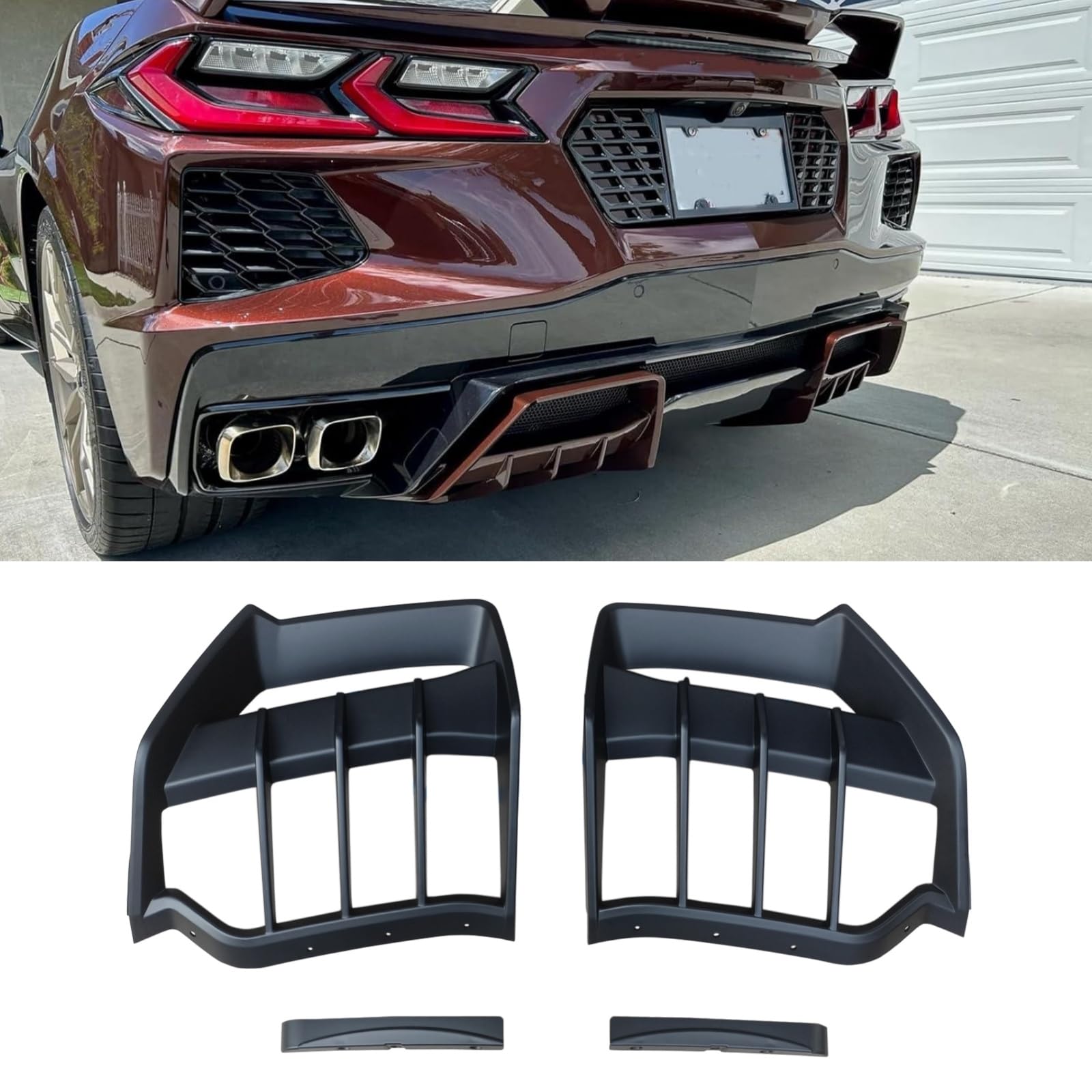 リアディフューザー 2020-2025 シボレー コルベット C8 ストリングレイ/Z51/E-レイ...