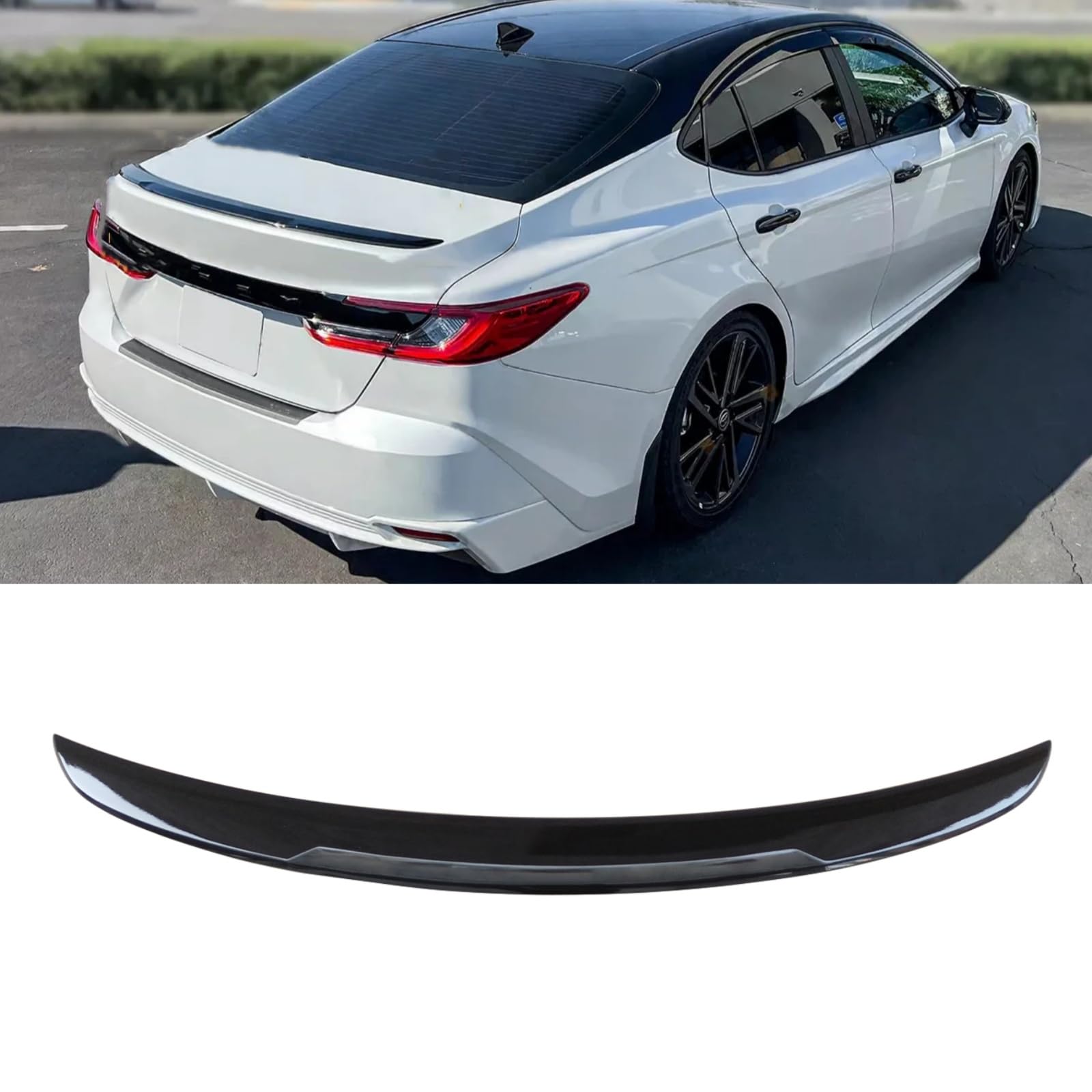 Rakuten - トランクスポイラー 2024-2026 トヨタ カムリ XV80 LE XLE SE XSE OE スタイル リアスポイラー リアウイング リアアンダースポイラー ABS製 塗装済み エアロパーツ ガーニッシュ アクセサリー 艶あり黒