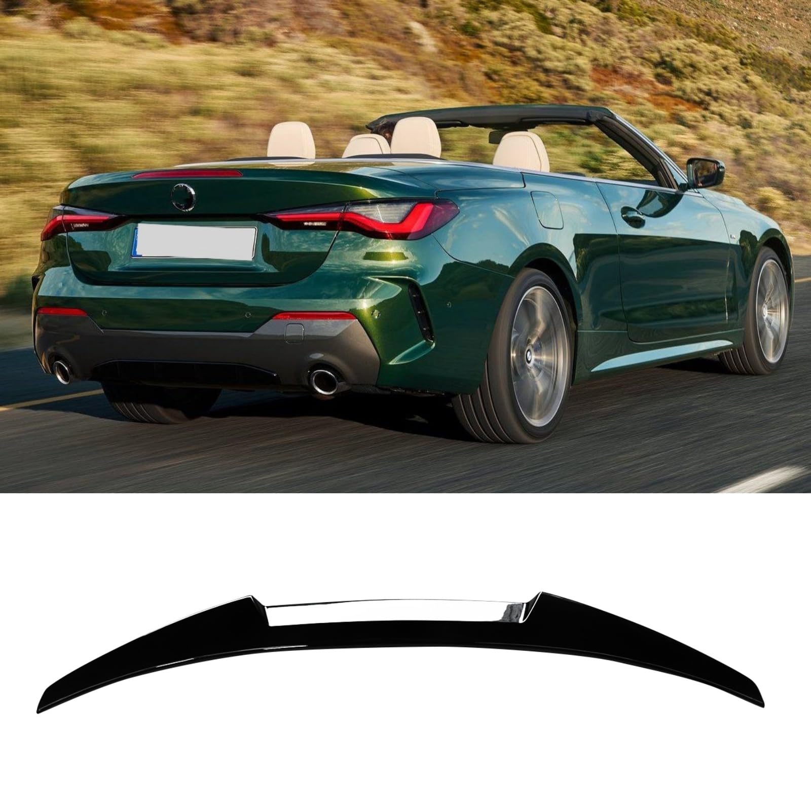 G23 リアスポイラー 2021 2022 2023 BMW 4 シリーズ コンバーチブル G23 リアウィングー 艶あり黒 ABS製 塗装済み エアロパーツ トランクスポイラー 外装 アクセサリー リアアンダースポイラー ガーニッシュ