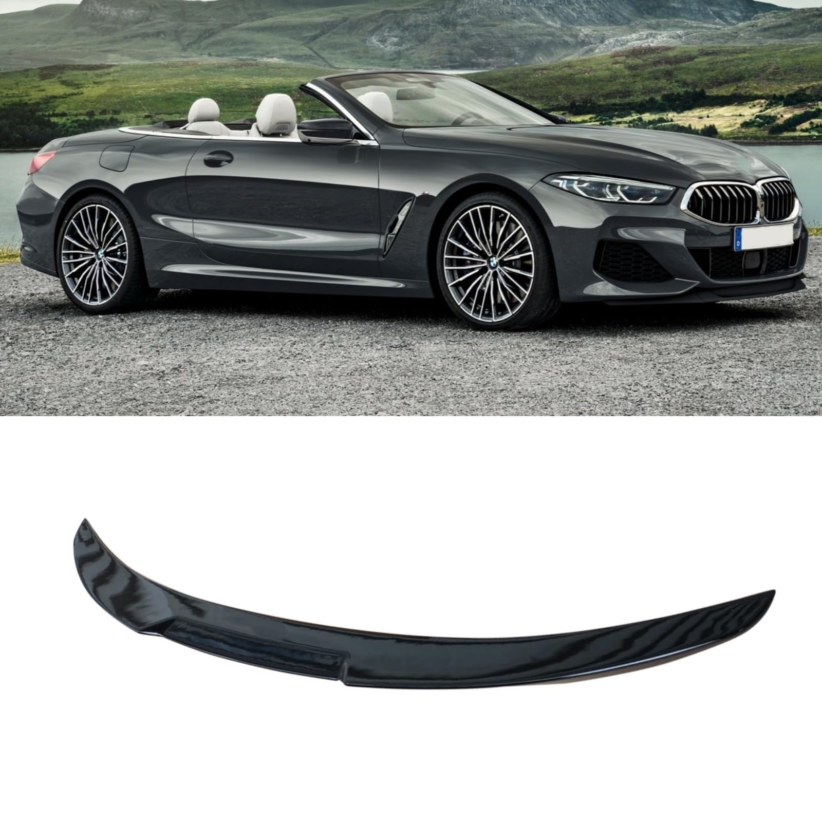 Rakuten - BMW リアスポイラー 2018-2024 8シリーズ コンバーチブル G14 F91 M8 840i コンバーチブル 車種専用 リアスポイラー リアウィング トランクスポイラー リアアンダースポイラー 改装パーツ ABS製 塗装済み エアロパーツ カスタム カーアクセサリー 艶あり黒