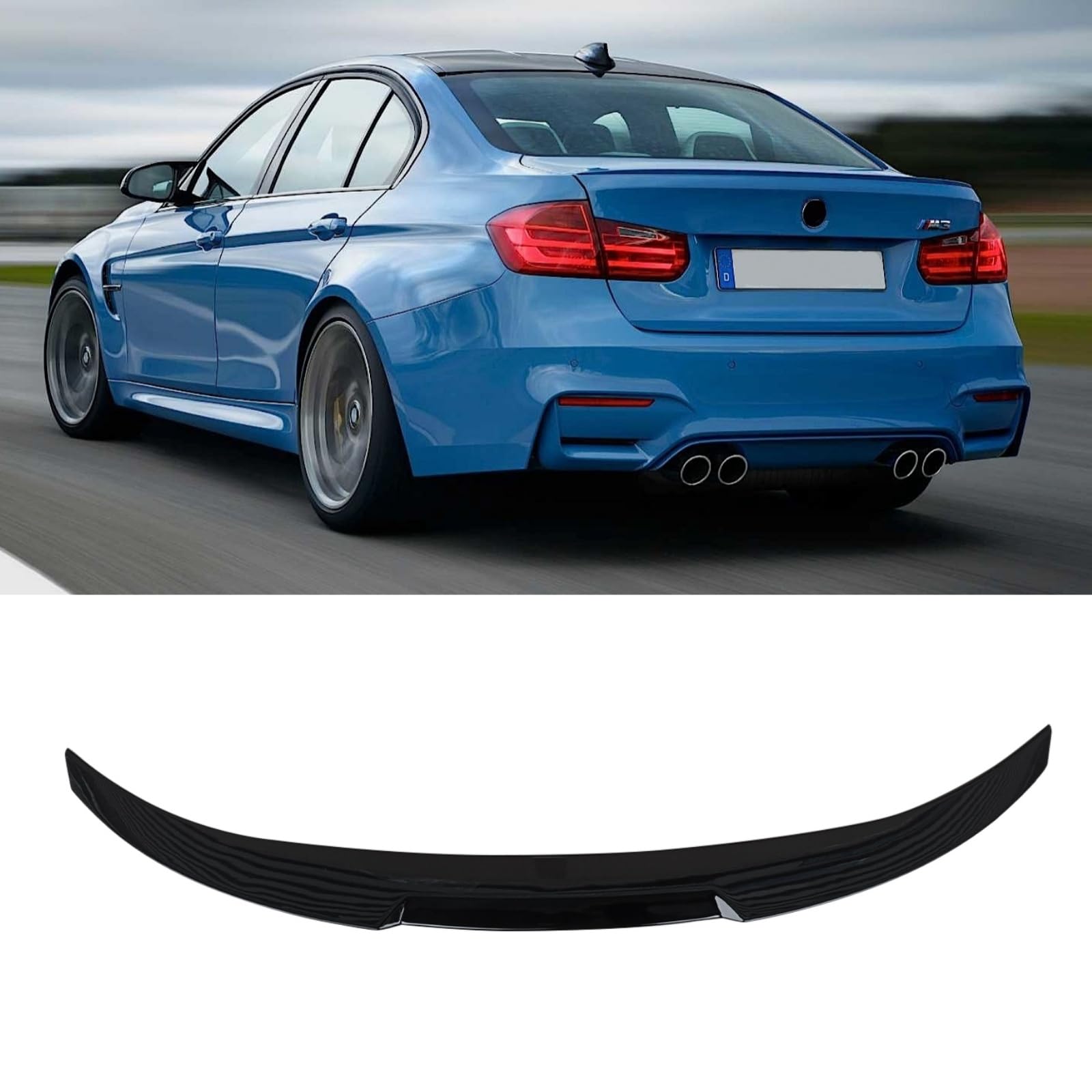 Rakuten - リアスポイラー BMW F80 3シリーズ M3 F30 セダン 2012年〜2018年 車種専用 リアウィング 塗装済み ABS製 外装パーツ カーアクセサリー 艶あり黒