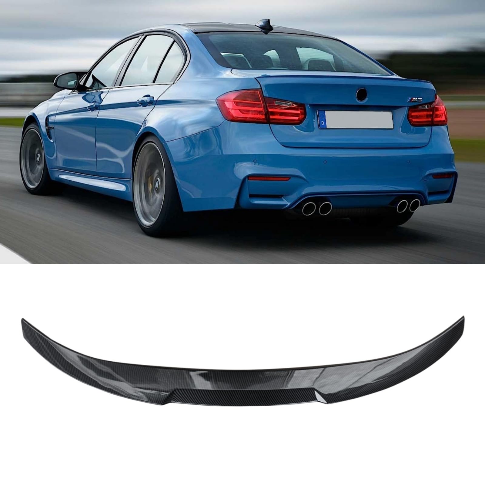 Rakuten - リアスポイラー BMW F80 3シリーズ M3 F30 セダン 2012年〜2018年 車種専用 リアウィング 塗装済み ABS製 外装パーツ カーアクセサリー カーボン調