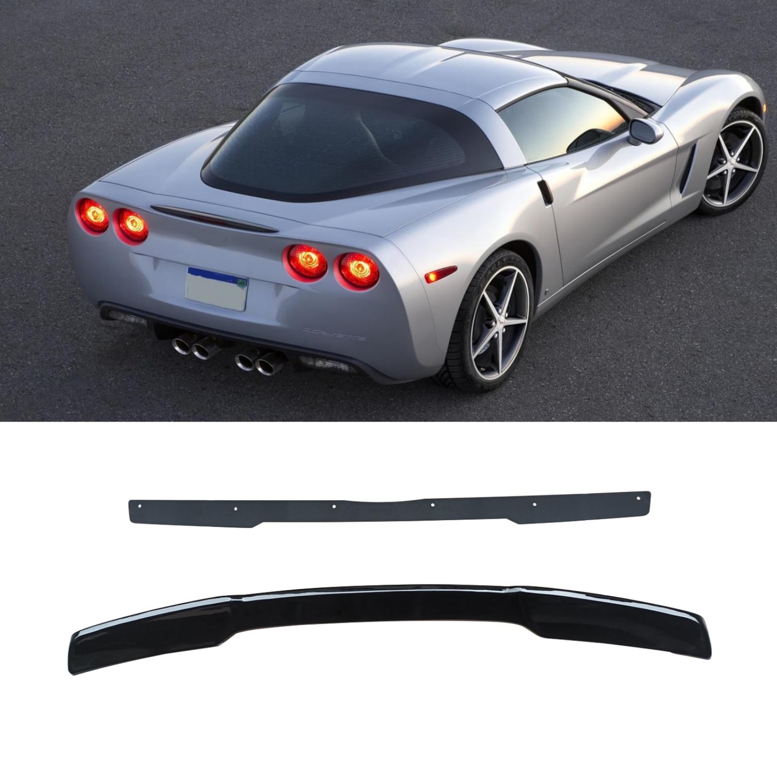 Rakuten - シボレー コルベット 6代目 リアスポイラー 2005-2013 CORVETTE C6 車種専用 リアウィング トランクスポイラー リアアンダースポイラー 改装パーツ ABS製 塗装済み 艶あり黒