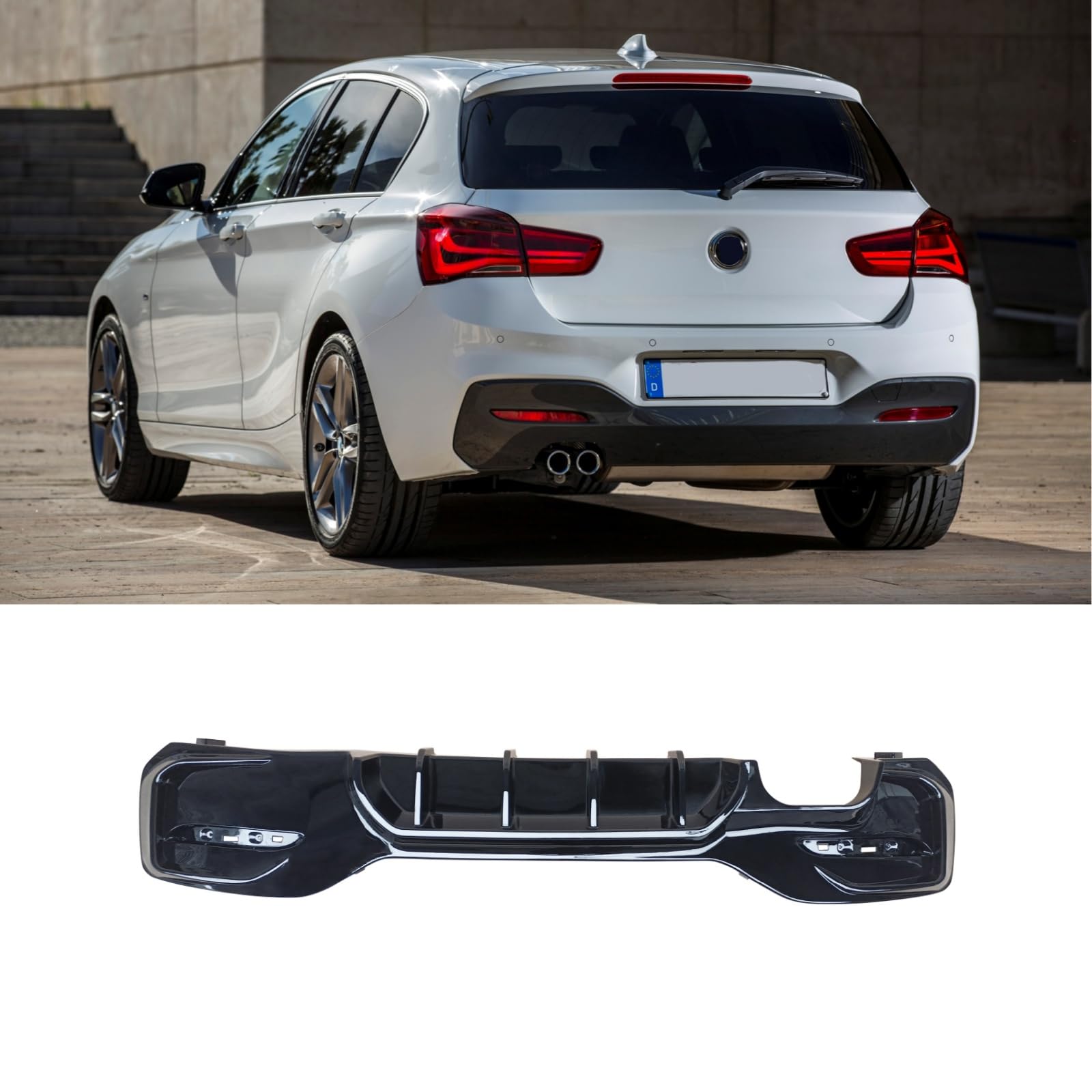 【適合車種】2015 2016 2017 2018 2019 BMW 1シリーズ F20 F21 M135 M140 に対応いたします、左にしかマフラの製品です。【高級感がアップ】1.運転中に空気中の抵抗をある程度から低減する、安定性をUPする同時に安全性も向上させます。2.ガーニッシュ：F20 リアディフューザー部周りの高級感的な雰囲気が増し、ハイクオリティ、加飾になり見栄えが向上、ご愛車に個性をアップする人に超オススメ。【高品質の素材】F21 リアディフューザーは高品質の素材のABS樹脂が採用し、防傷?防晒?防油?防水?かつ拭き取り便利で、触り心地もグッドです。色落ちしなく、F20 M135 を染めません。全面保護、耐久性、耐熱機能、無臭無毒、防汚性、耐擦傷性、耐水機能があります。【取り付け】自分で取り付けことは苦手の方は専門店で改装することをお勧め致します。【安心サービス】平日のご注文は2-3日以内にご出荷できます。問題とかがありましたら、お気軽に先にメールを送って、ご連絡ください。日本時間 10:00-13:00 14:00-18:30 にメールでお問い合わせいただいた場合、12 分以内に返信することを保証します。注文前に問い合わせで確認してください。ご愛車の車種、年式、写真（てきるだけ多角度）をメールへ送信してください。（日本語、英語対応可能）24時間内、返事致します。ご不明な場合は、なんでも、いつでも、お気軽くお問い合わせください． 商品パラメータ 名前：リアディフューザー材質：ABS製 パッケージ：リアディフューザー+ネジおすすめこと：ネジで取り付けます。自分で取り付けことは苦手の方は専門店で改装することをお勧め致します。※ご注意してください:1、注文する前に、商品の説明と写真をよく見て、自分の車種を確認して、商品があなたの車に合うように確保してください。2、本商品を他の用途として使用しないでください。そのために損傷が発生したら、当店は相応のアフターサービスを提供できないかもしれません。3、製品の問題があれば、私達は毎回の注文に対して無料で返品または払い戻しを提供します。もし欠陥があったり、届いていなかったりなどです。私たちに連絡してください。4、本製品に対して何か質問があれば、先にメールを送ってください。できるだけ早く問題を解決します。