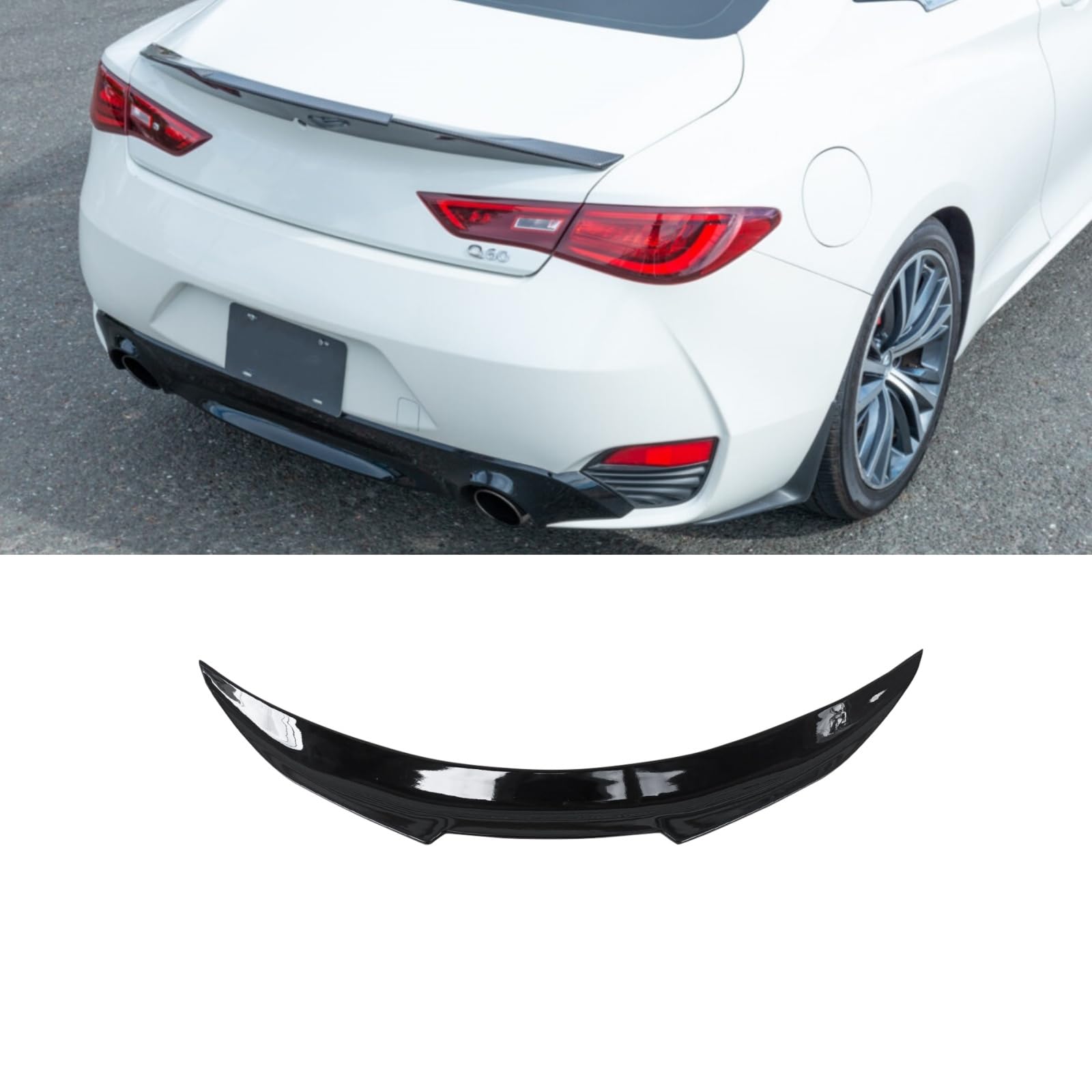 Rakuten - リアスポイラー 2017-2023 インフィニティ Q60 クーペ リアウイング リアアンダースポイラー PSM スタイル 車種専用 ABS製 塗装済み 艶有り黒