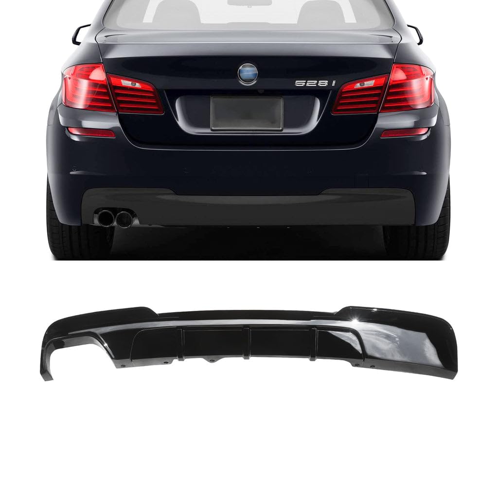 Rakuten - リアディフューザー BMW 5シリーズ F10 F11 523d 523i 528i 535i セダン 2011年〜2016年 適合 車種専用 リアパンバースポイラー リアパンバーディフューザー ABS 塗装済み 艶あり黒 純正部品