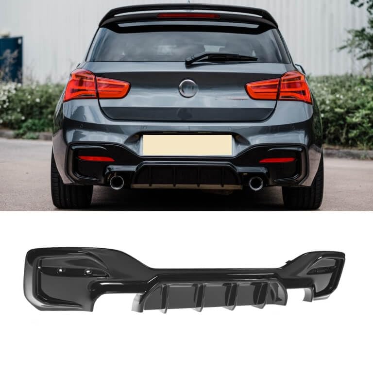 Rakuten - F20 リアディフューザー BMW 1シリーズ F20 F21 M135 M140 2015-2020 適合 車種専用 リアパンバースポイラー リアパンバーディフューザー ABS製 艶あり黒