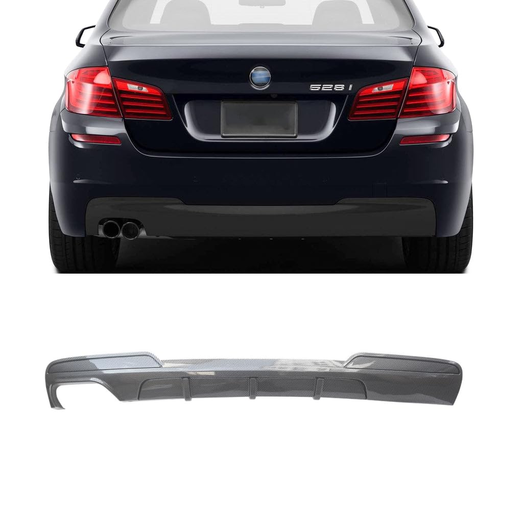 Rakuten - リアディフューザー BMW 5シリーズ F10 F11 セダン 2011年〜2016年 適合 車種専用 リアパンバースポイラー リアパンバーディフューザー ABS 塗装済み カーボン調 改装パーツ エアロパーツ