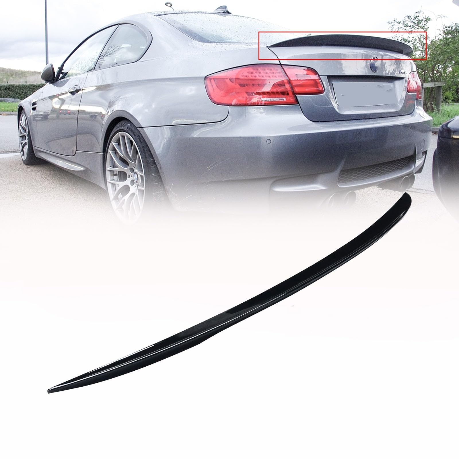 M3 E92 リアスポイラー BMW M3 E92 クーペ 2006年〜2013年 車種専用 リアウイング トランクスポイラー リアアンダースポイラー 艶あり黒 ABS製 塗装済み エアロパーツ ガーニッシュ カーアクセサリー