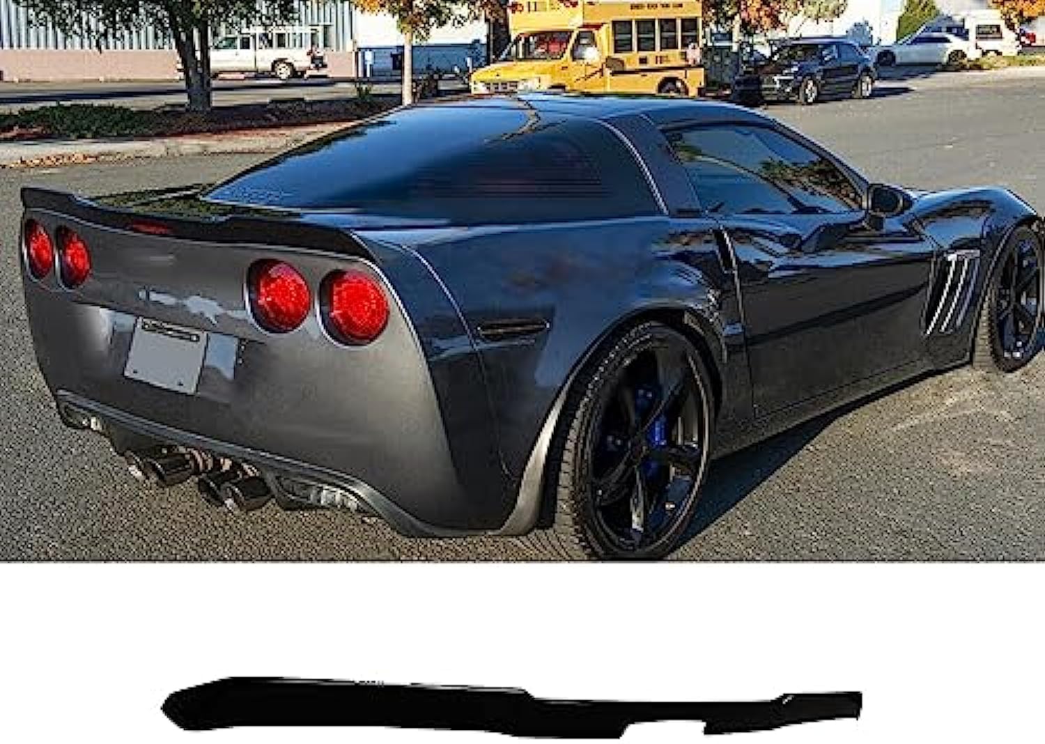 シボレー コルベット 6代目 C6 リアスポイラー 2004-2013（CORVETTE）車種専用 リアウィング トランクスポイラー リアアンダースポイラー 改装パーツ ABS製 塗装済み 艶あり黒 純正部品