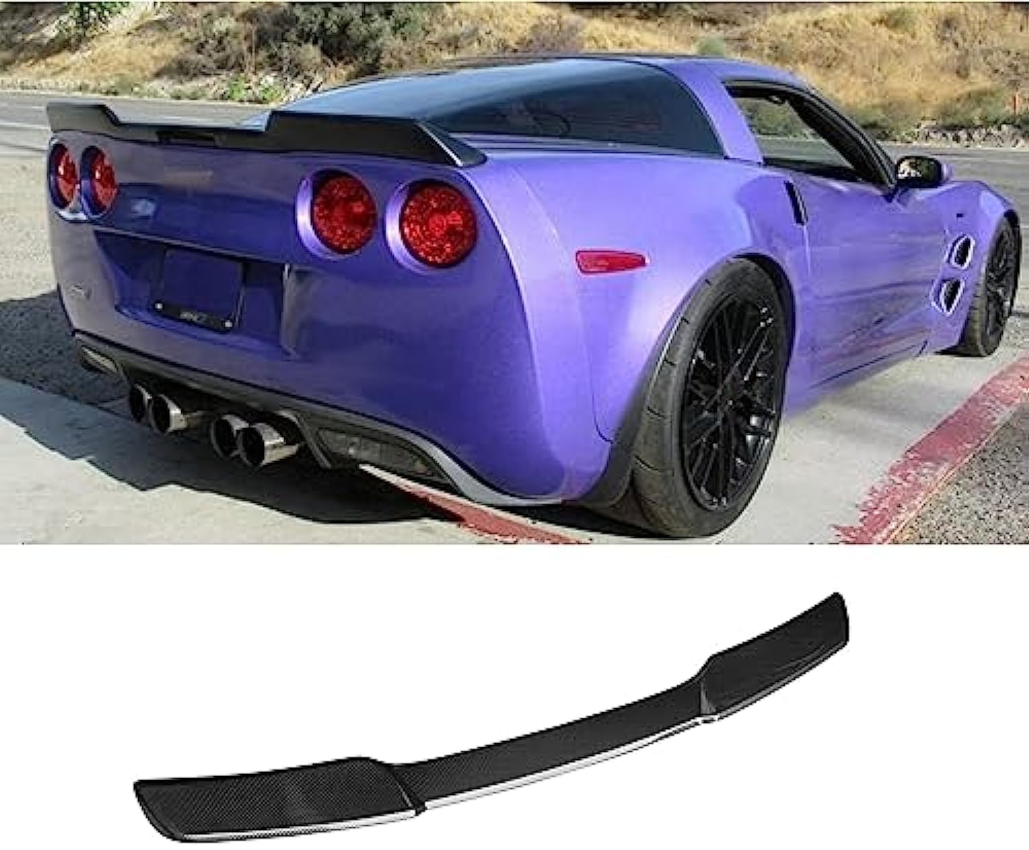 Rakuten - シボレー コルベット 6代目 C6 リアスポイラー 2004-2013（CORVETTE）車種専用 リアウィング トランクスポイラー リアアンダースポイラー 改装パーツ ABS製 塗装済み カーボン調