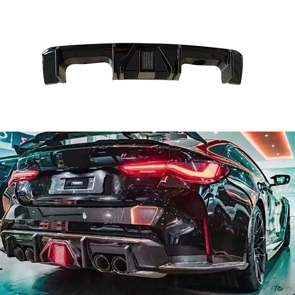 Rakuten - G80 リアディフューザー BMW M3 G80 M4 G82 G83 2021年-2025年 車種専用 リアパンバースポイラー ランプあり Mパフォーマンス風 ABS製 純正部品 テールランプ 艶あり黒
