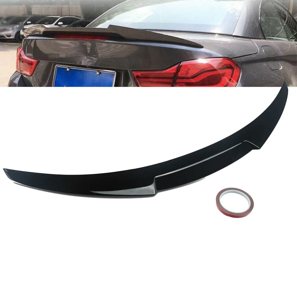 Rakuten - F33リアスポイラー BMW 4シリーズ オープンカー F33 428i 430i 435i 440i M4 オープンカー F83 2014年〜2020年 専用設計 リアスポイラー リアウイング リップ バンパー リアアンダースポイラー ABS製 塗装済み エアロパーツ カスタム カーアクセサリー 艶あり黒 (M4 ス