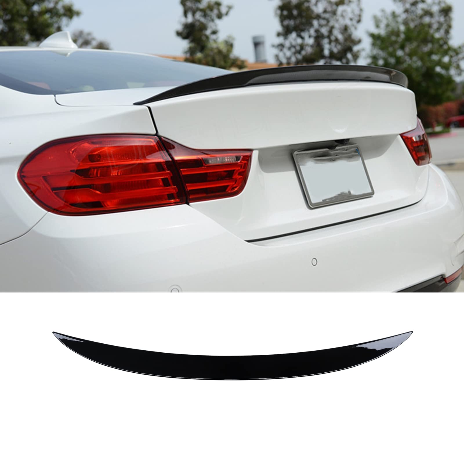 Rakuten - リアスポイラー BMW 4シリーズ F32 420i 430i 440i 2ドア クーペ 2014年〜2020年 車種専用 リアウイング リップ バンパー リアアンダースポイラー ABS製 塗装済み 艶あり黒