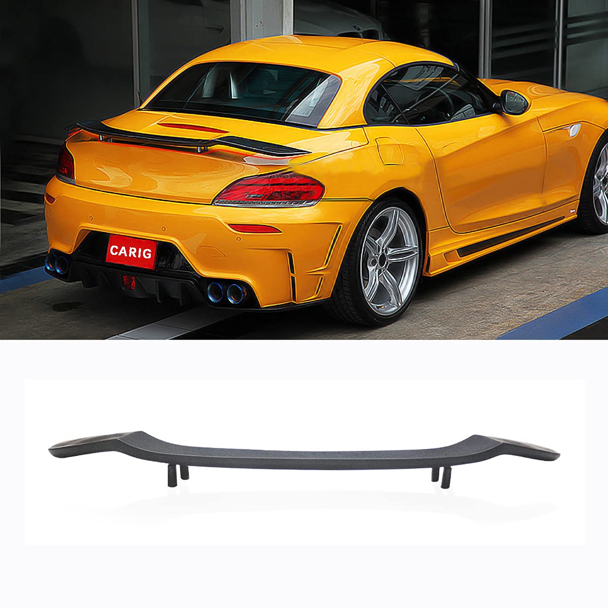 Rear Spoiler - 汎用 リアスポイラー GTウイング 未塗装 マットブラック トランクスポイラー リアウイング リアアンダースポイラー 傷防止 汎用性 ユニバーサル エアロパーツ 外装 エアロ ABS製 車検対応 ガーニッシュ カーアクセサリ