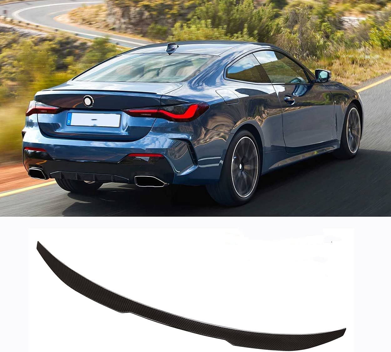 Rakuten - G22 リアスポイラー 2021年-2025年 BMW 4シリーズ G22 クーペ M4 G82 車種専用 トランクスポイラー リアウイング トランクスポイラー リアアンダースポイラー カーボン調 ABS製 塗装済み エアロパーツ ガーニッシュ 改装パーツ カーアクセサリー
