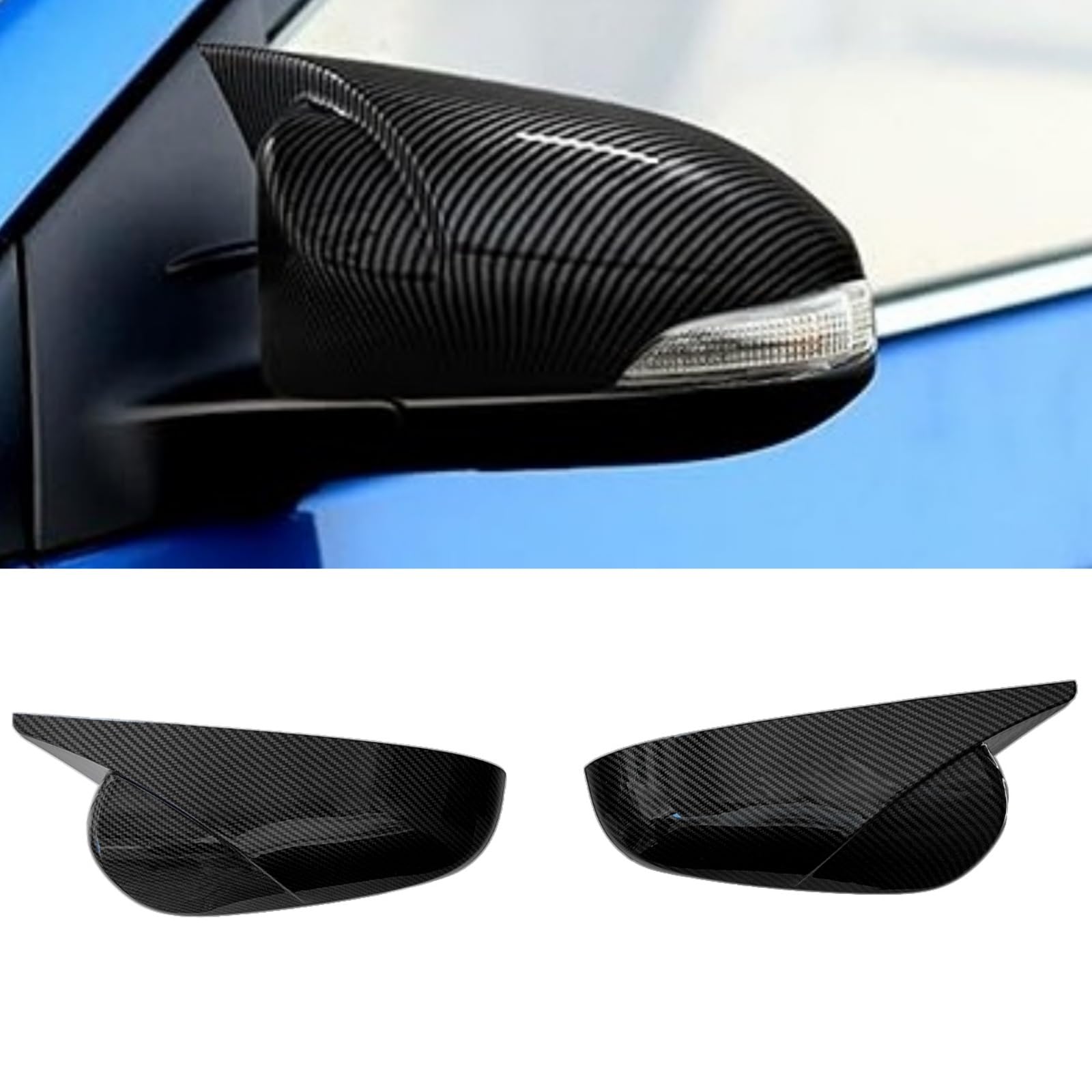 Rakuten - バックミラー カバー トヨタ カローラ 2014-2019 車種専用 カーボン調 塗装済み オックスホーン ドアミラー サイドミラー シグナルライト付き