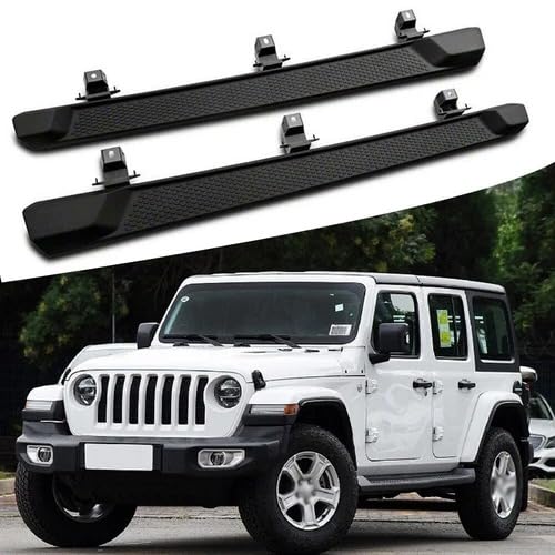ランニングボード サイドステップ ナーフバー サイドペダルプロテクター Jeep Unlimitedラングラー JL 4ドア用 2018-2026年式ABSプラスチックブラック2個