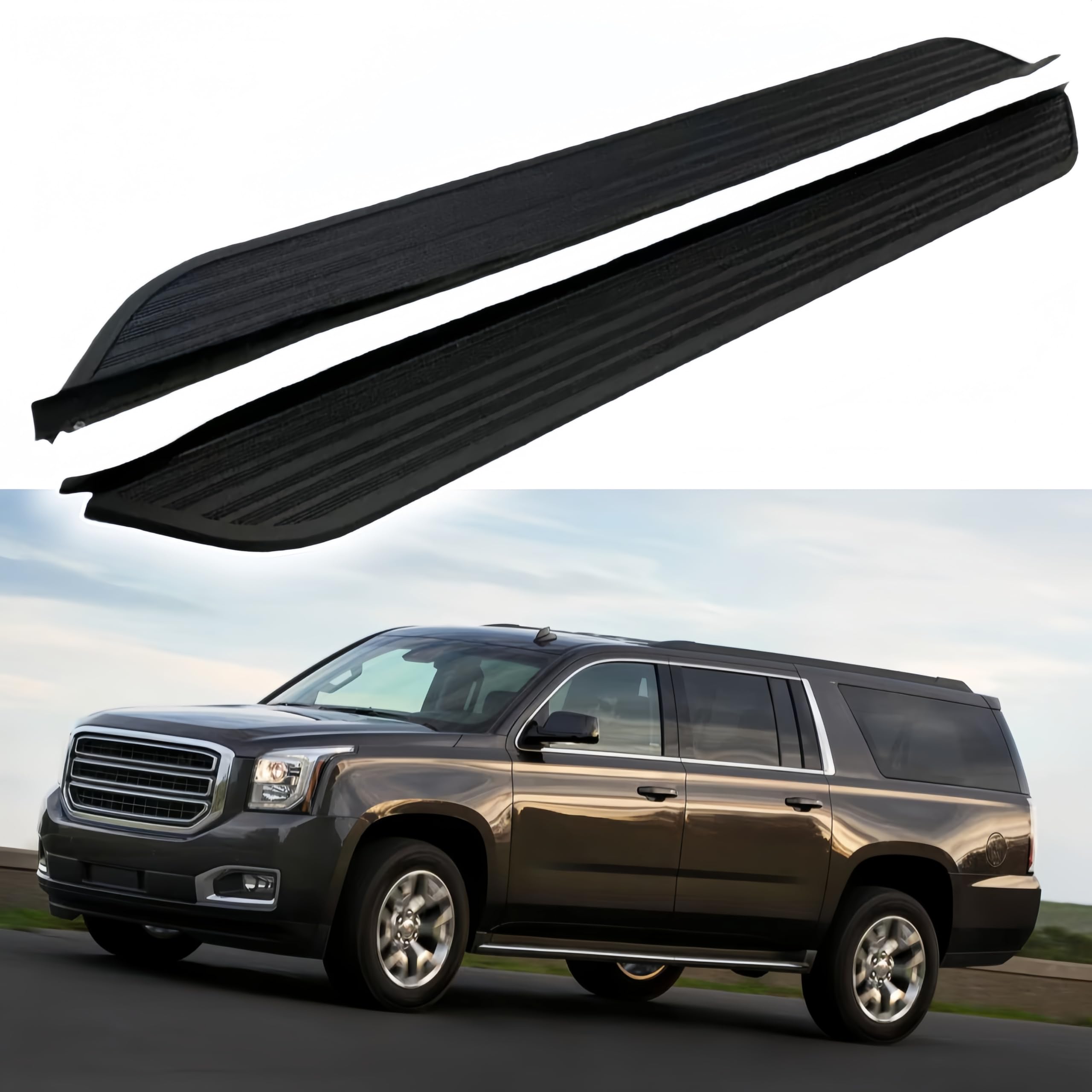 Rakuten - サイドステップ ランニングボード ナーフバー サイドペダルプロテクター GMC Yukon XL 2015-2020 ブラック用 2個 【ユーコンの代わりにユーコンXLにフィット】