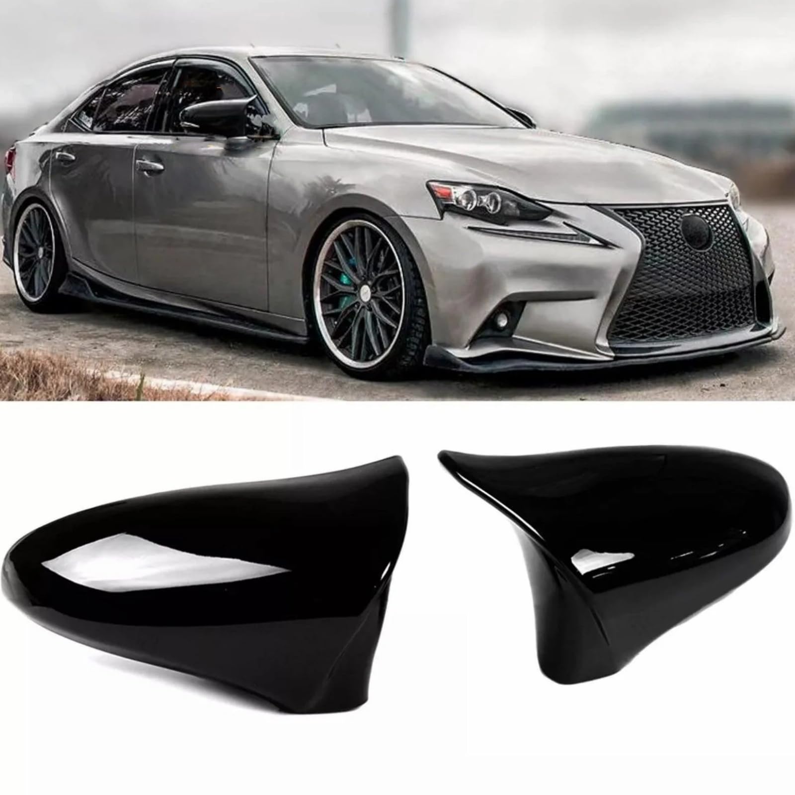 Rakuten - 2014-2020 レクサス IS200t IS300 IS350 M Style 左ハンドル車専用 アウターミラー ドアバックミラーカバー サイドミラーカバー 傷防止 取り付け簡単 左右セット ブラック