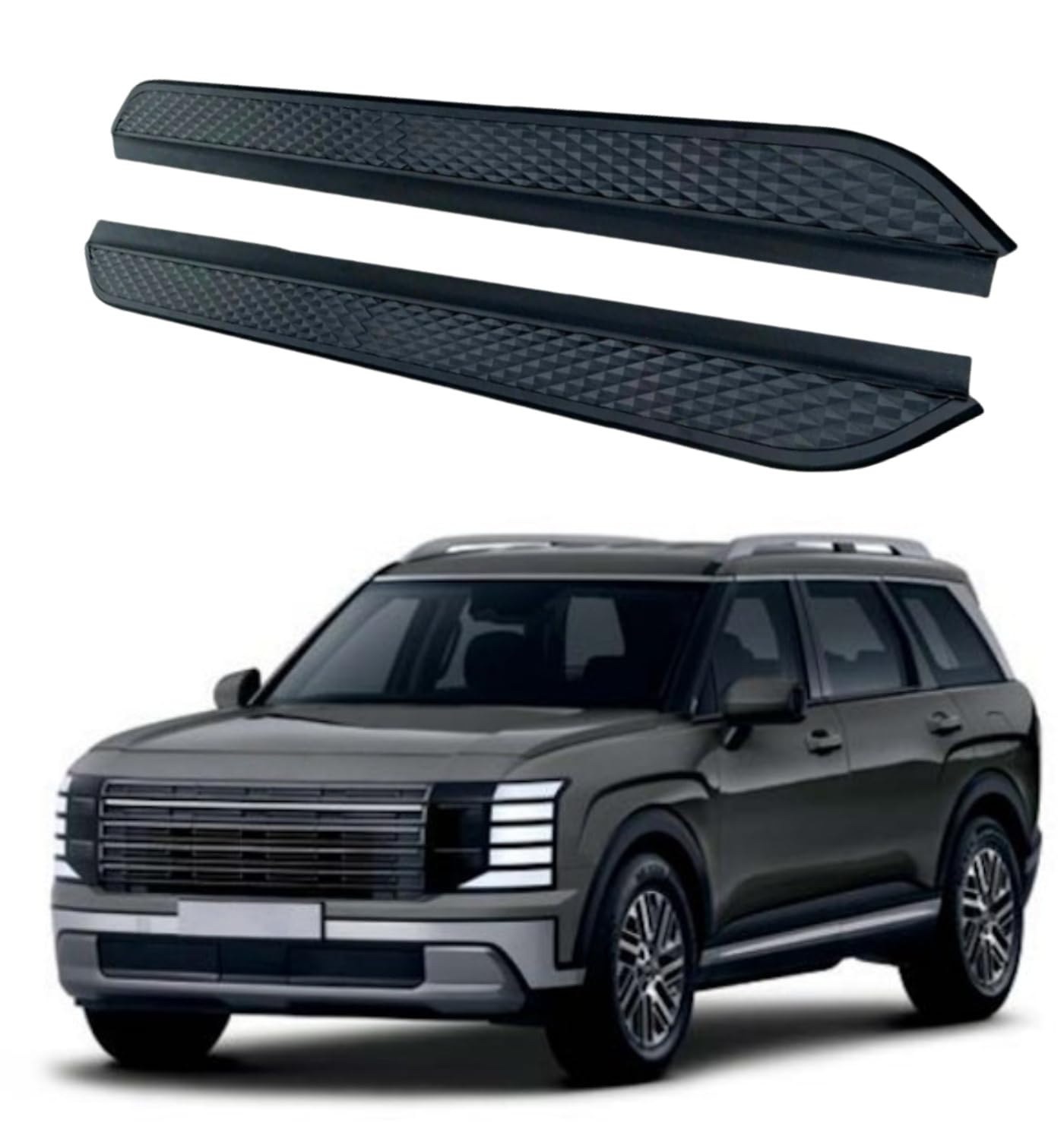 Rakuten - サイドステップランニングボード ナーフバー サイドペダルプロテクター 2個 Hyundai Palisade LX3 2026+用 ブラック