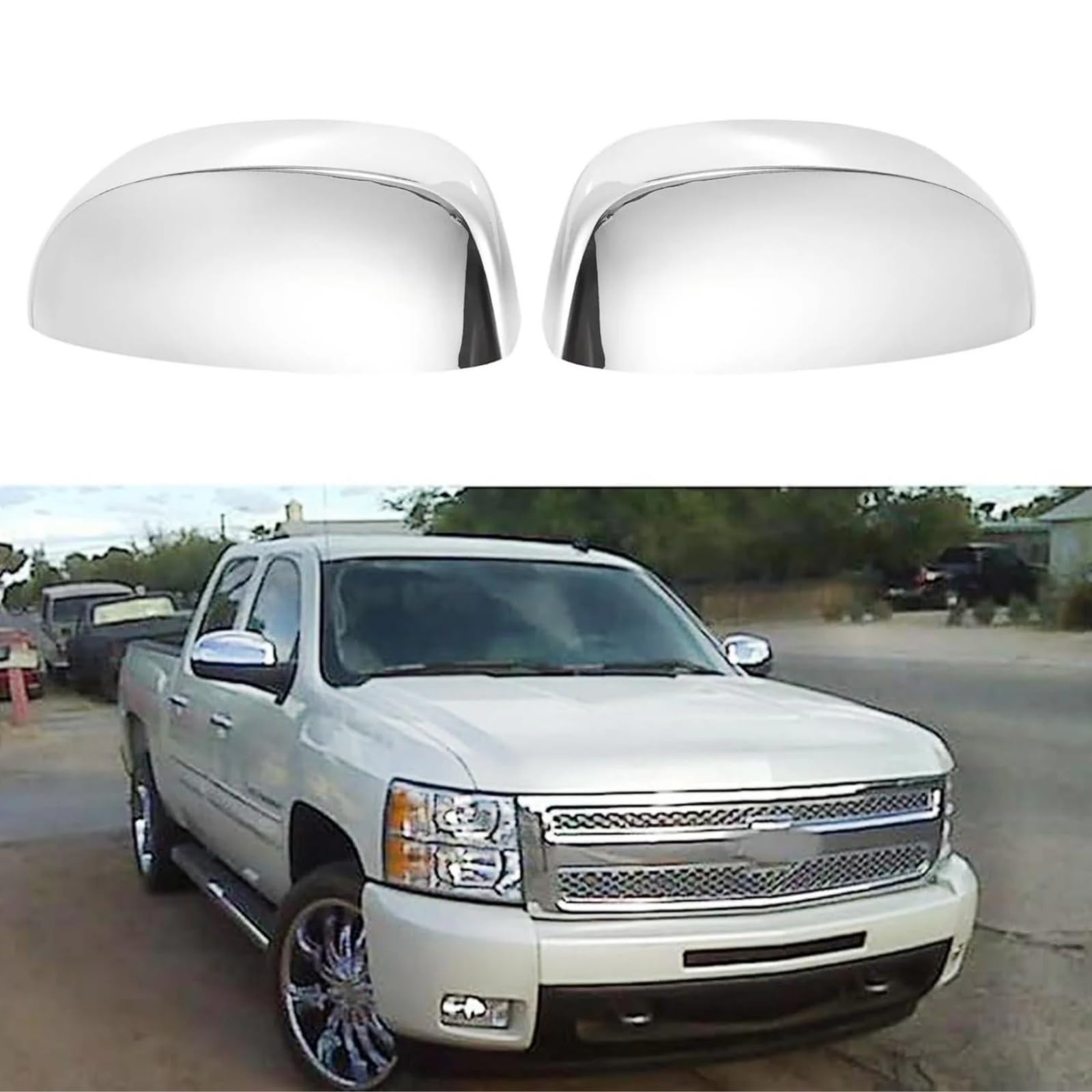 Rakuten - 2007-2013 シボレー シルバラード 1500 GMC シエラ 1500 Yukon 車種専用 アウターミラー ドアミラーカバー サイドミラーカバー カーアクセサリー 傷防止 取り付け簡単 左右セット ドレスアップ バックミラーカバー カーパーツ