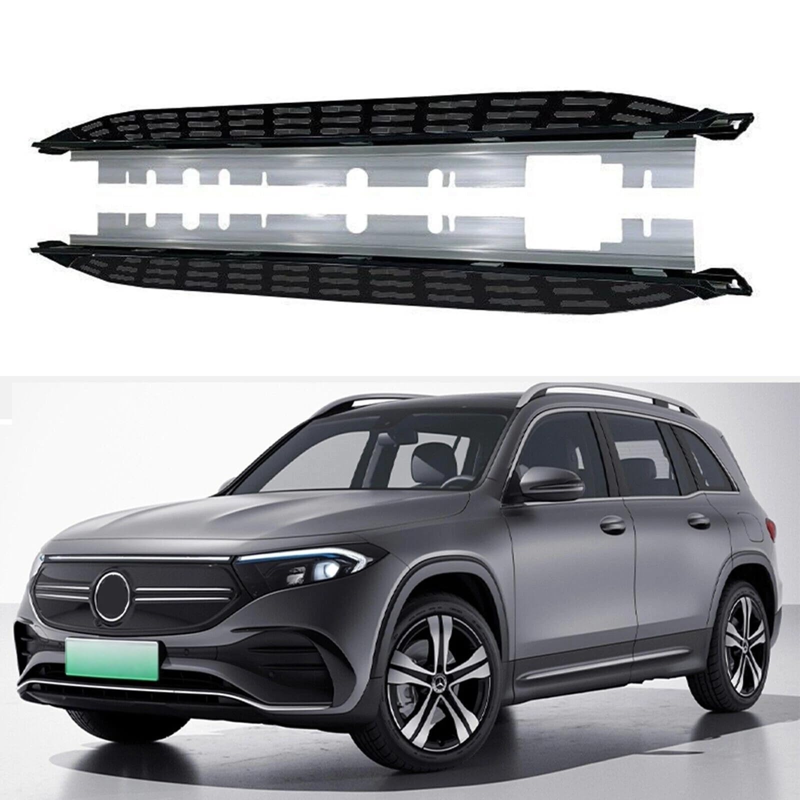 Rakuten - サイドステップランニングボード ナーフバー サイドペダルプロテクター メルセデス EQB SUV X243 2022-2026 ブラックステップバー用 2個
